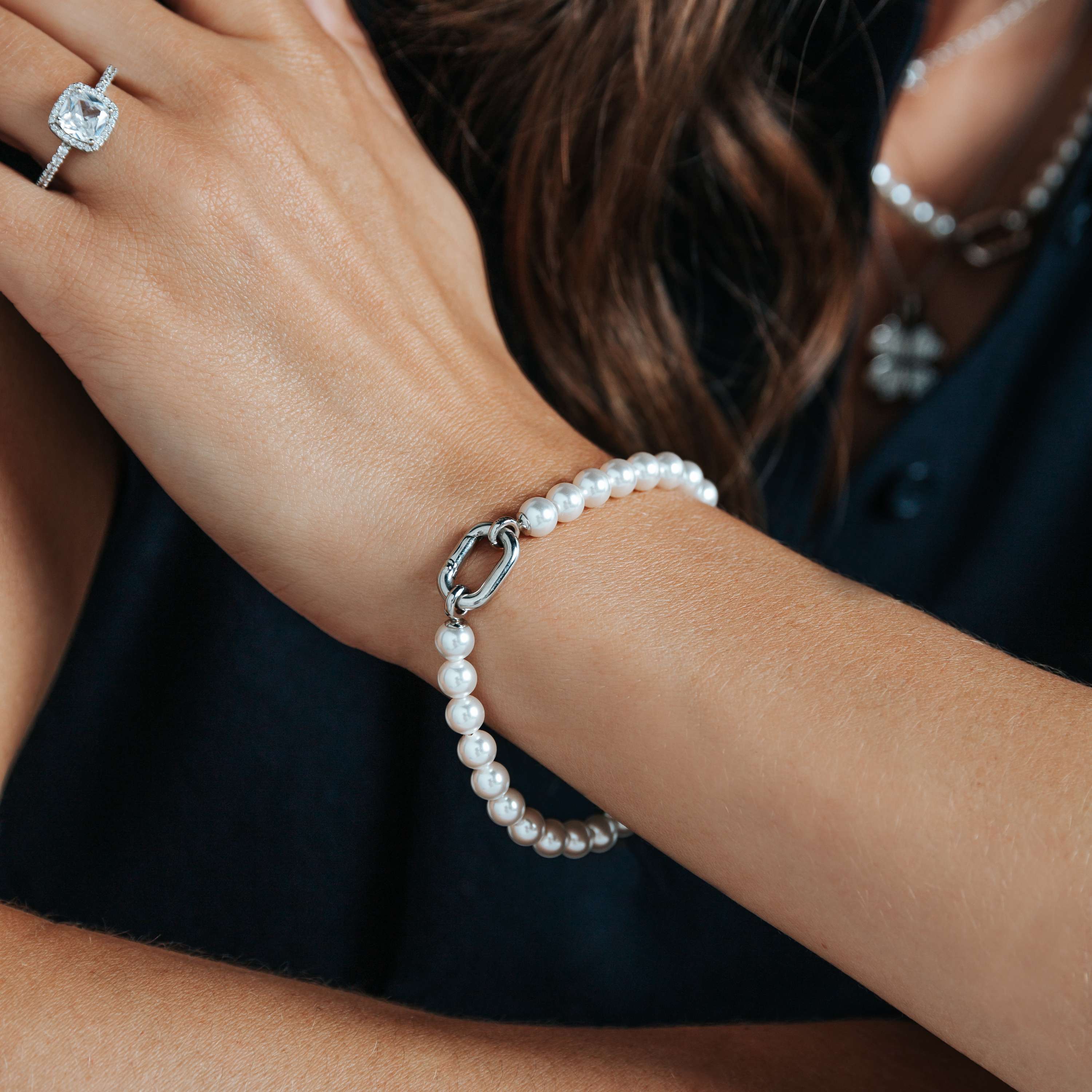 Parel Armband met schakel - Image 5