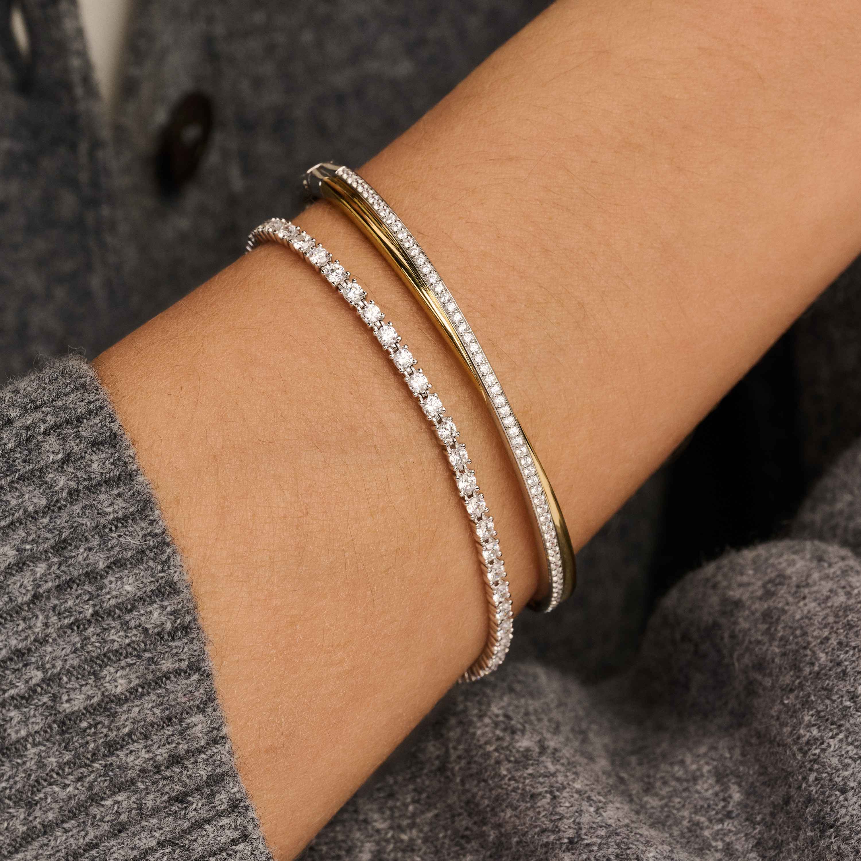 Zirkonia Crossover Bangle Bicolor - Image 6