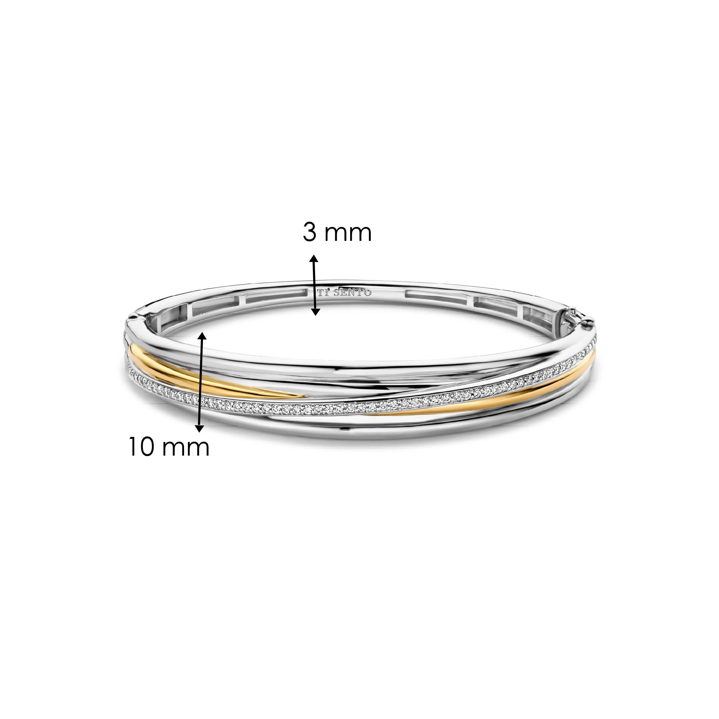 Zirkonia Crossover Bangle Bicolor - Image 5