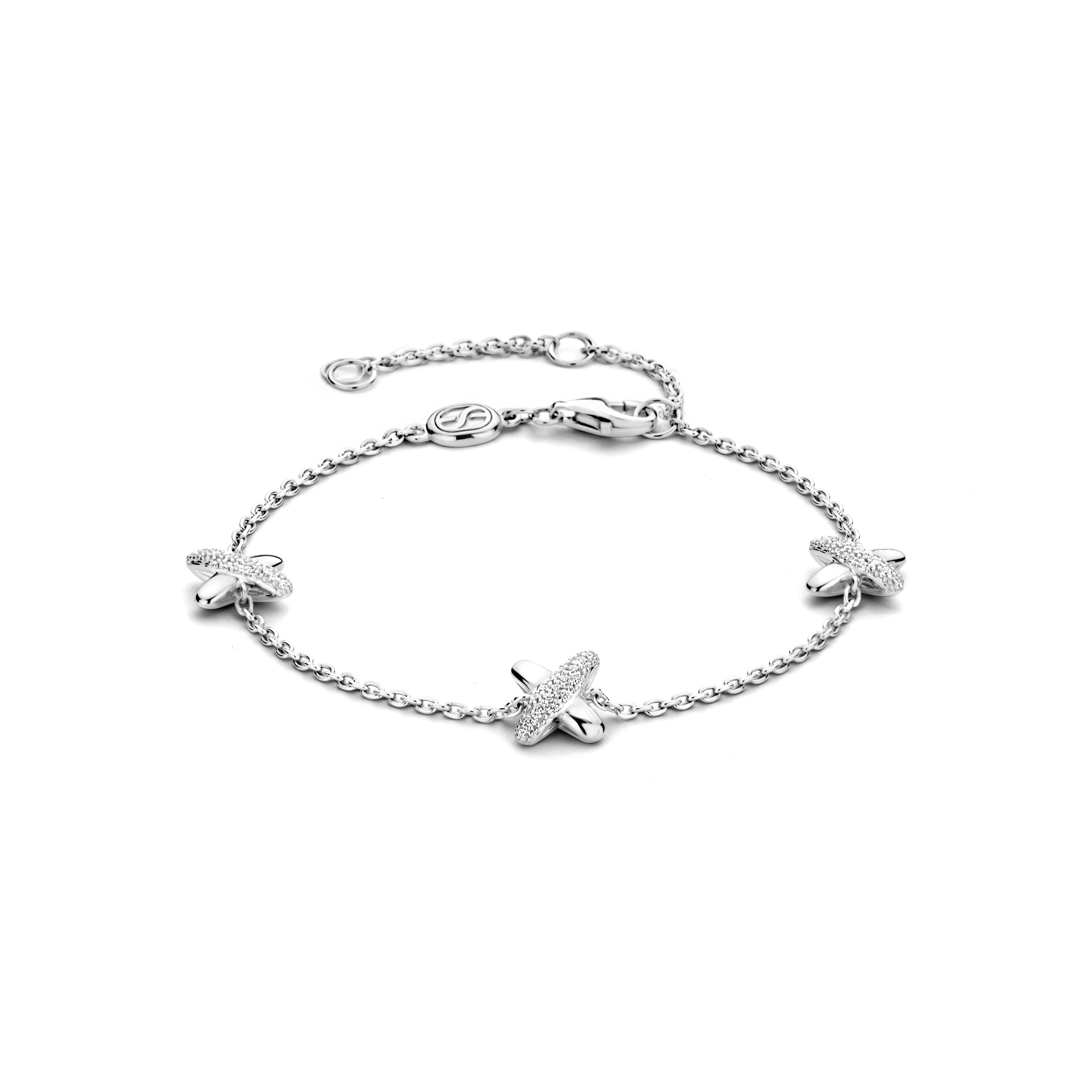 Zirkonia Cross Armband Zilver
