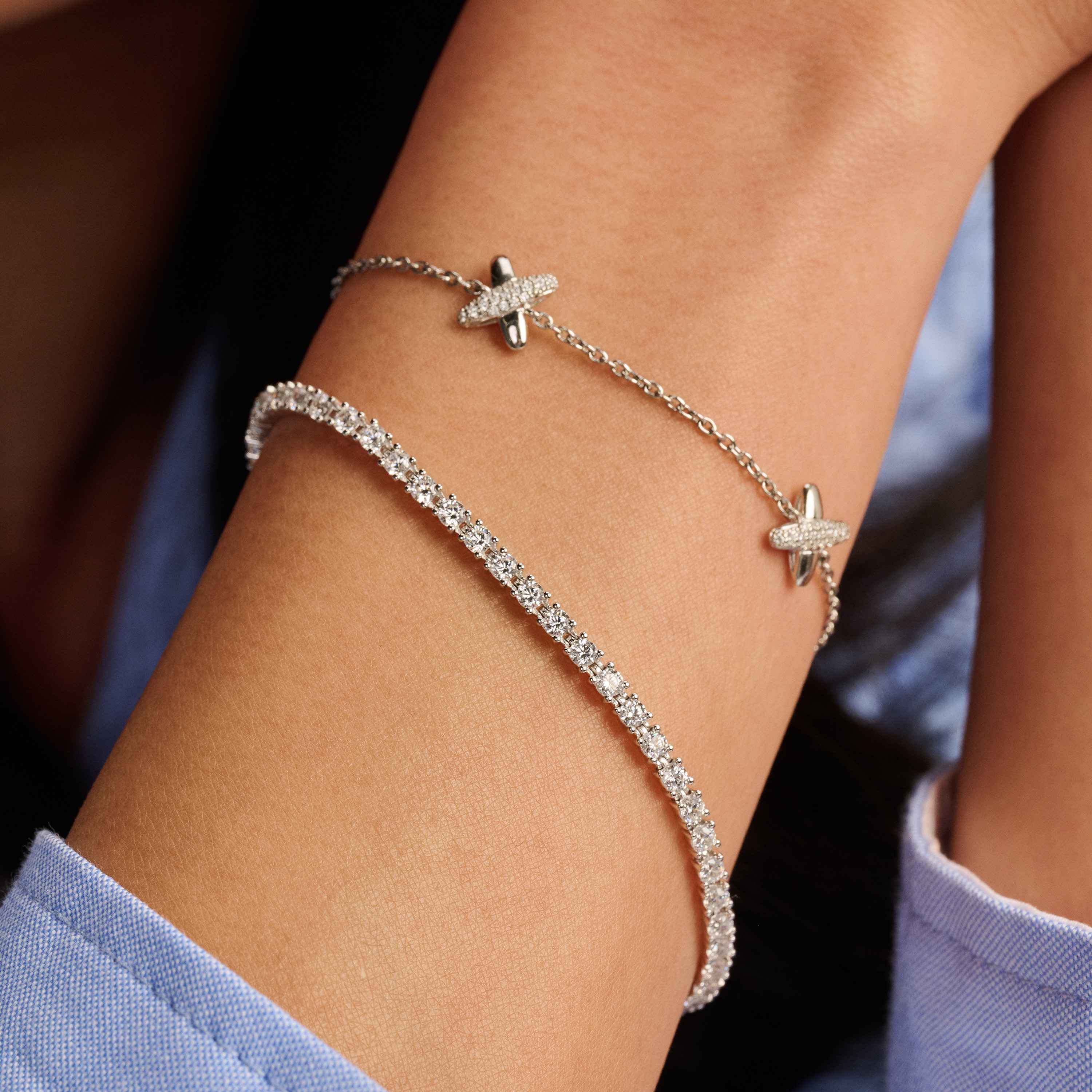 Zirkonia Cross Armband Zilver - Image 5
