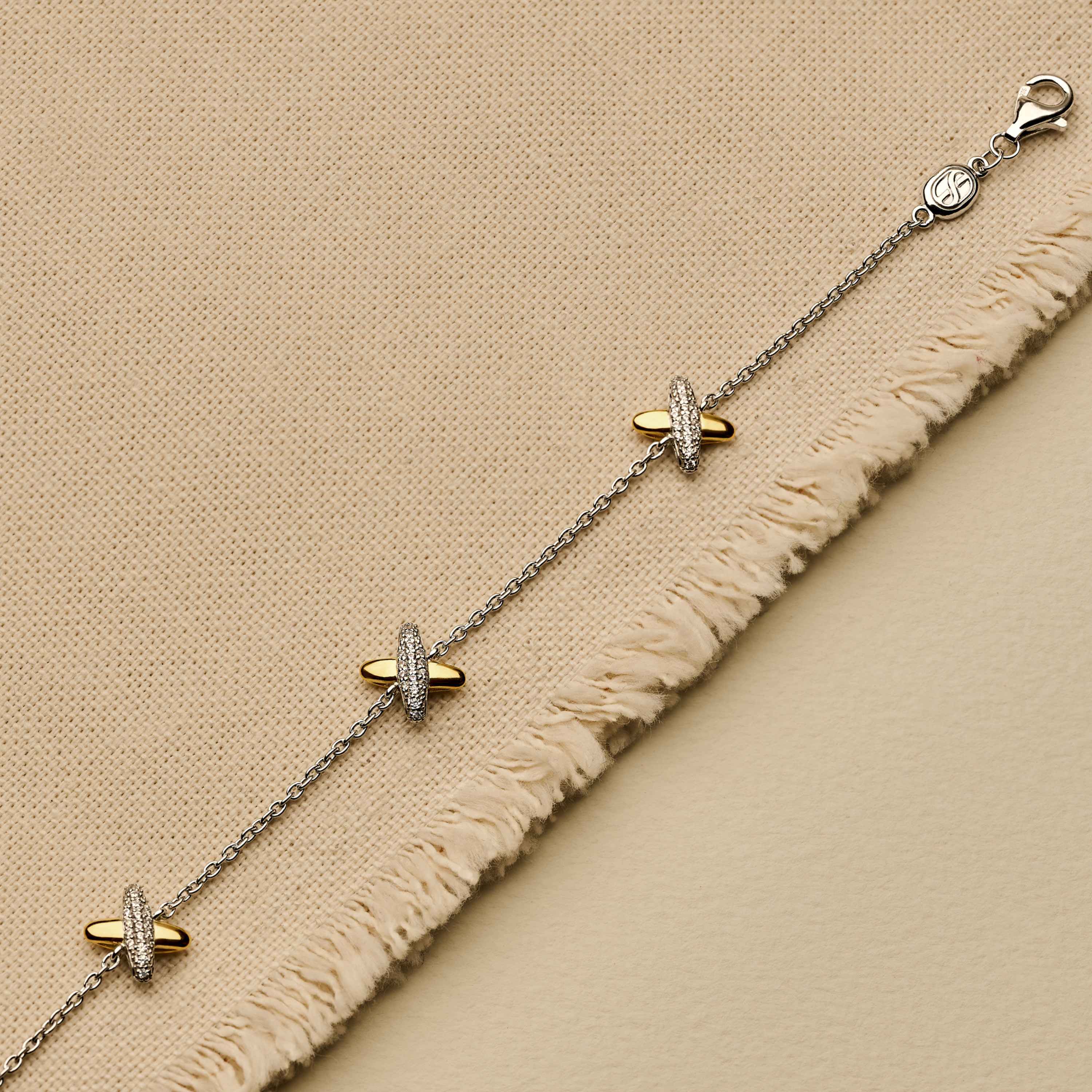 Zirkonia Cross Armband Bicolor - Image 8