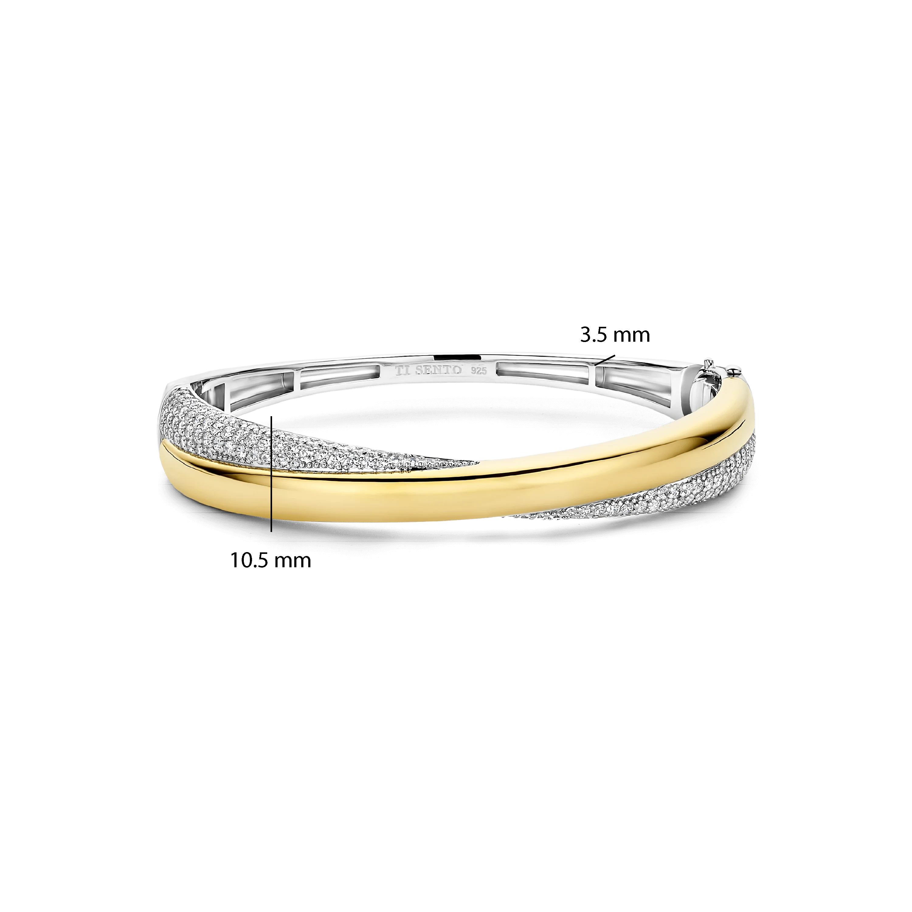Bold Zirkonia Crossover Bangle - Image 4