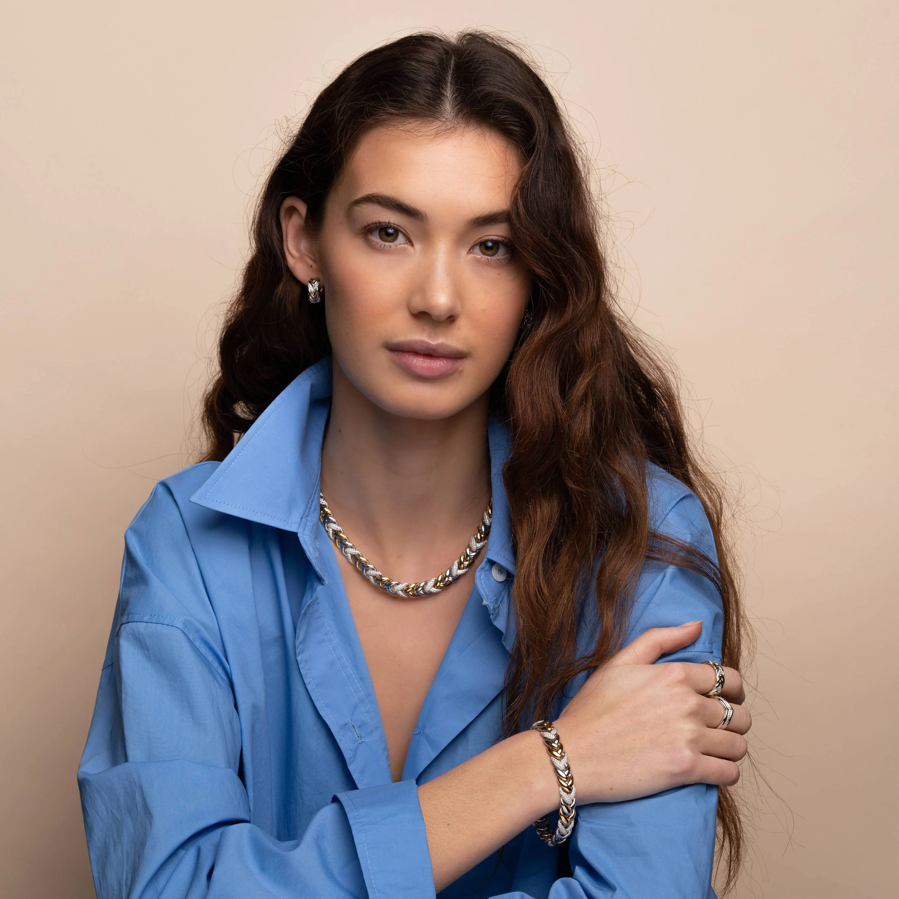 Vintage Zirkonia Schakel Armband - Image 5