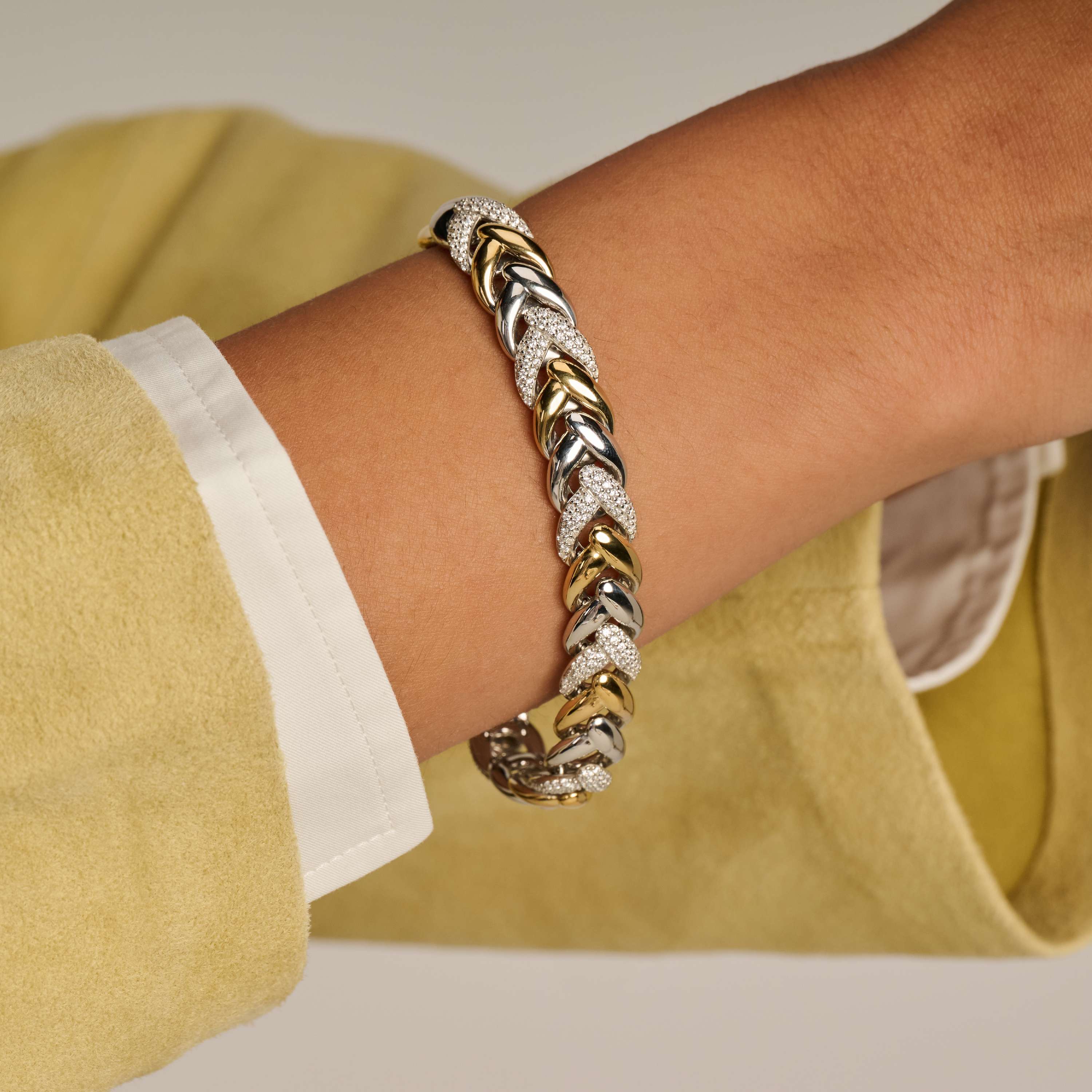 Vintage Zirkonia Schakel Armband - Image 8