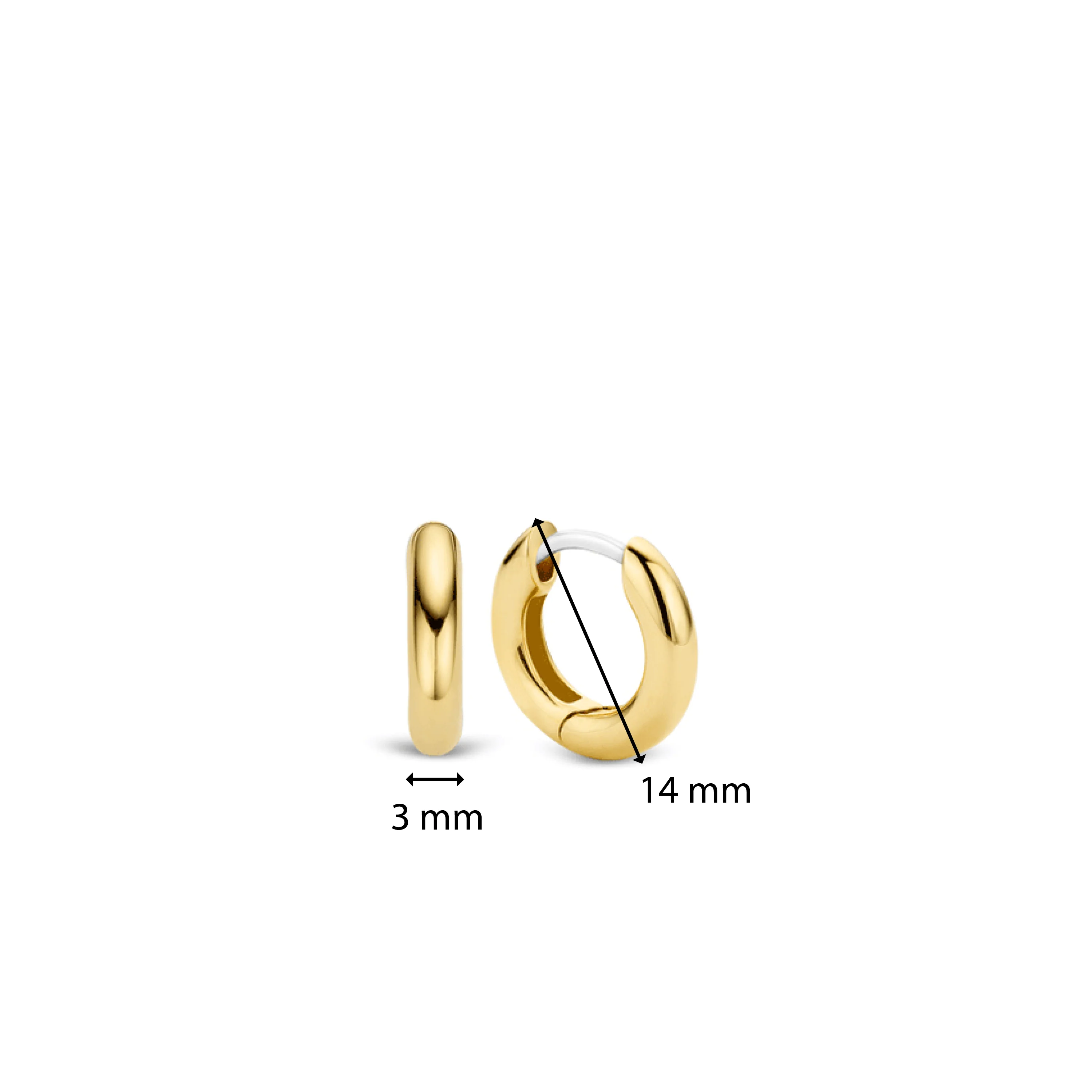 Classic Goudkleurige Kleine Oorringen 14mm - Image 4