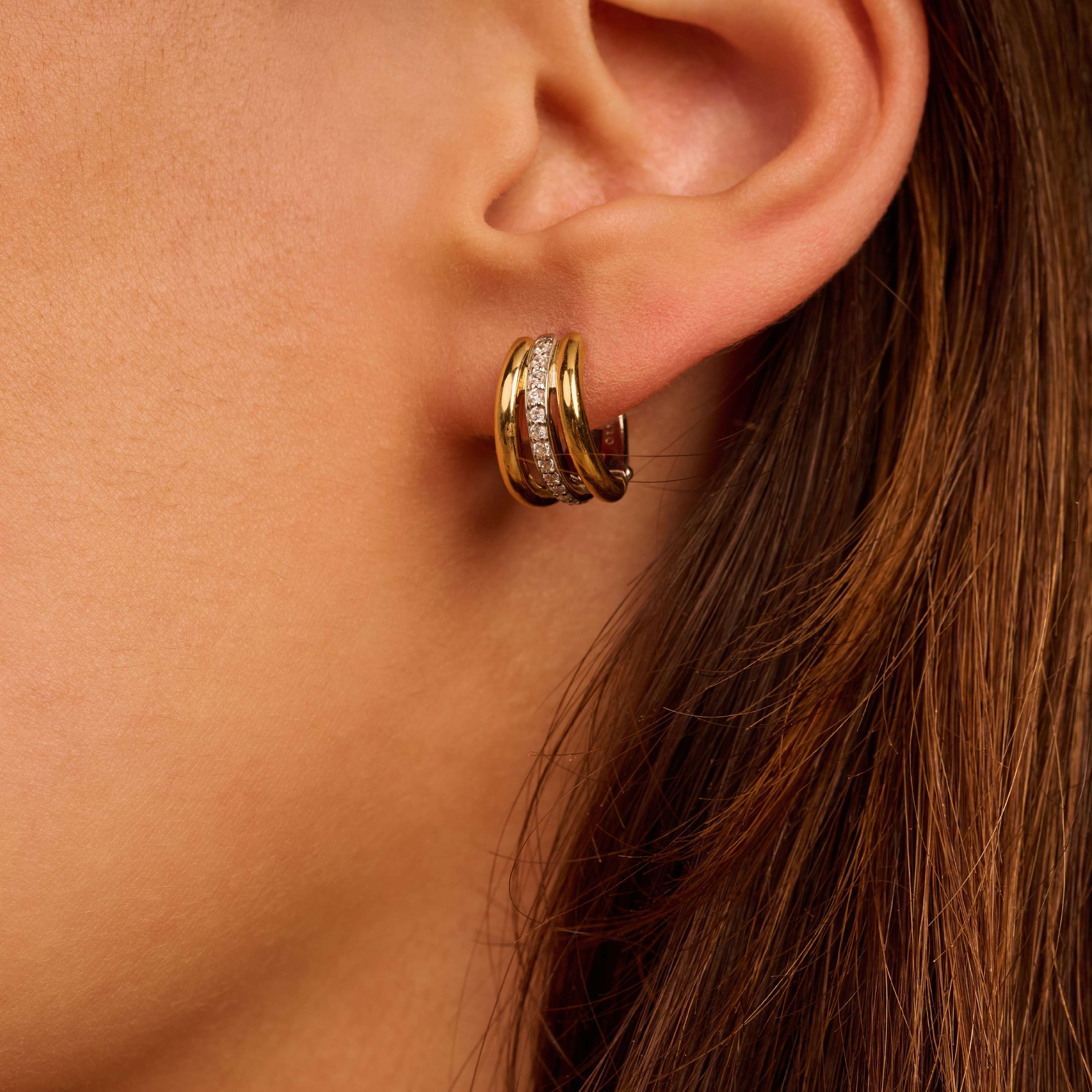 Vintage Zirkonia Schakel Hoops - Image 6