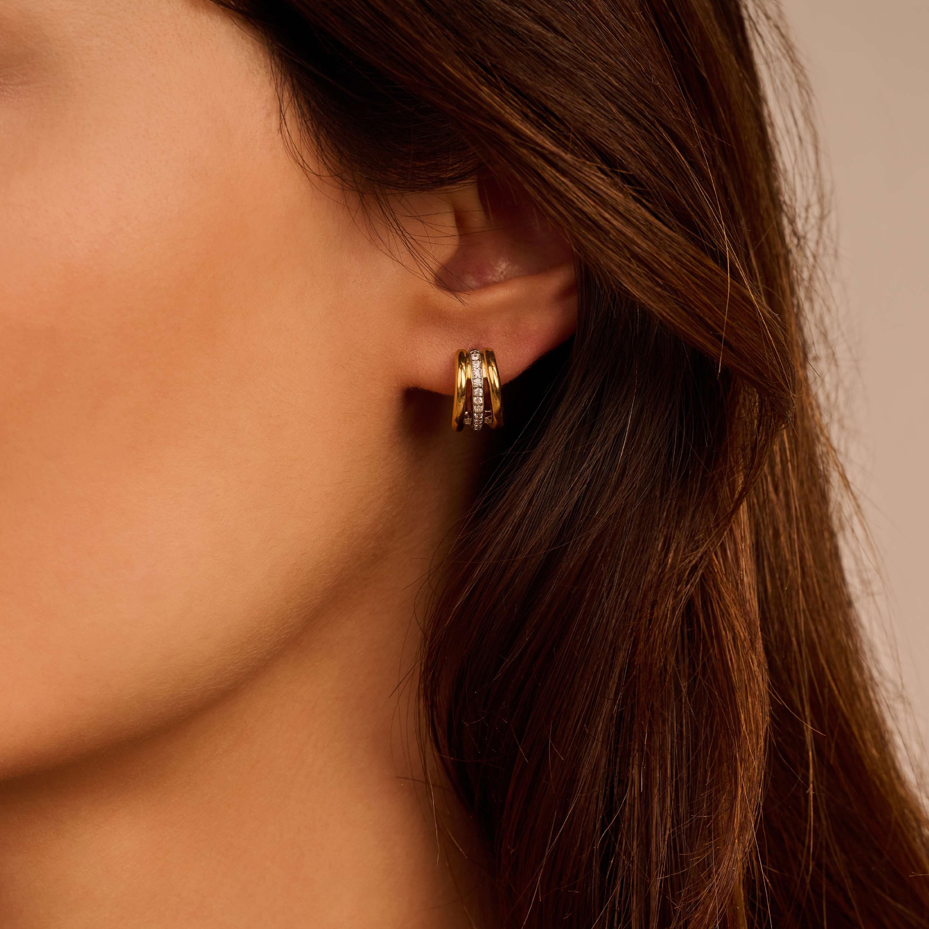 Vintage Zirkonia Schakel Hoops - Image 7