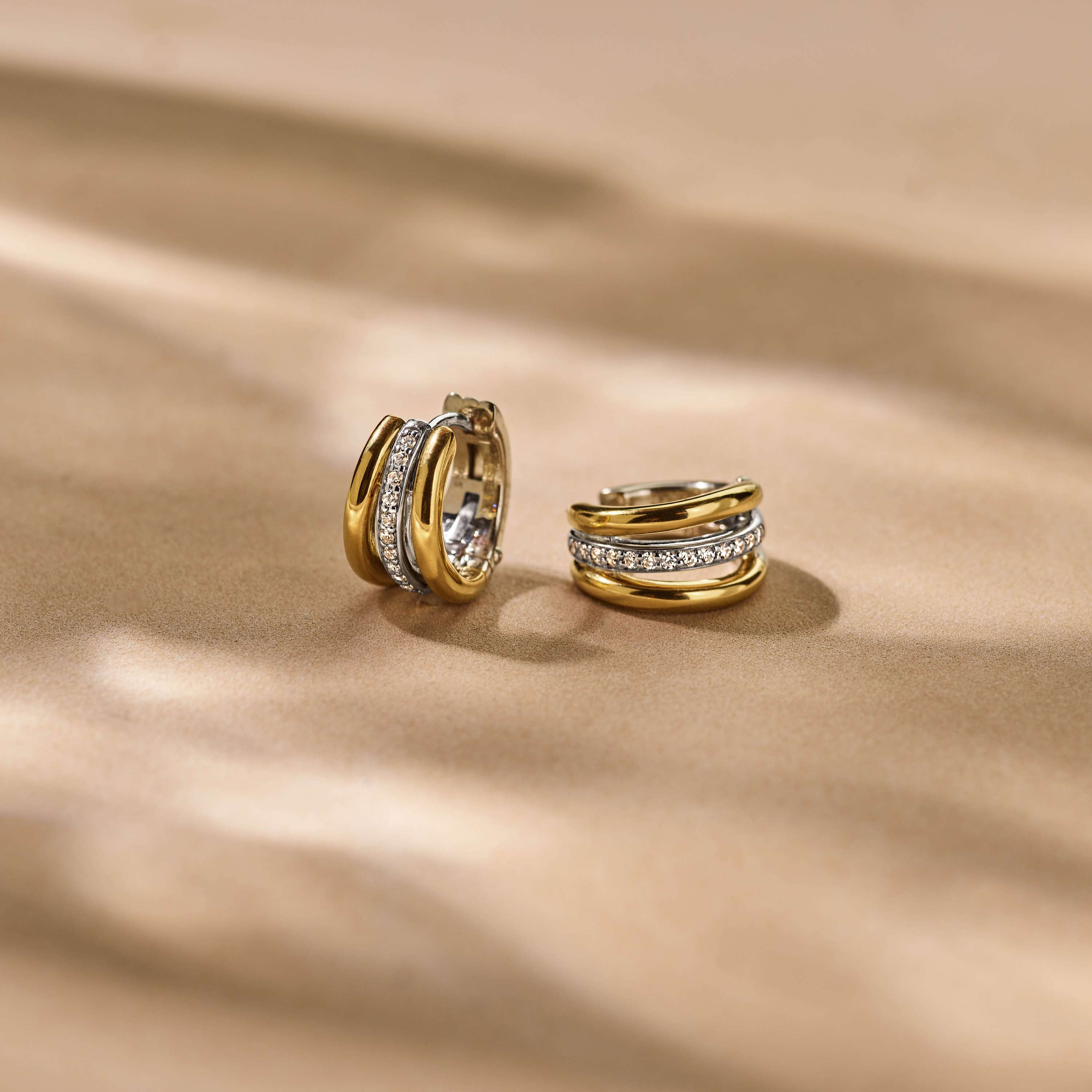 Vintage Zirkonia Schakel Hoops - Image 9