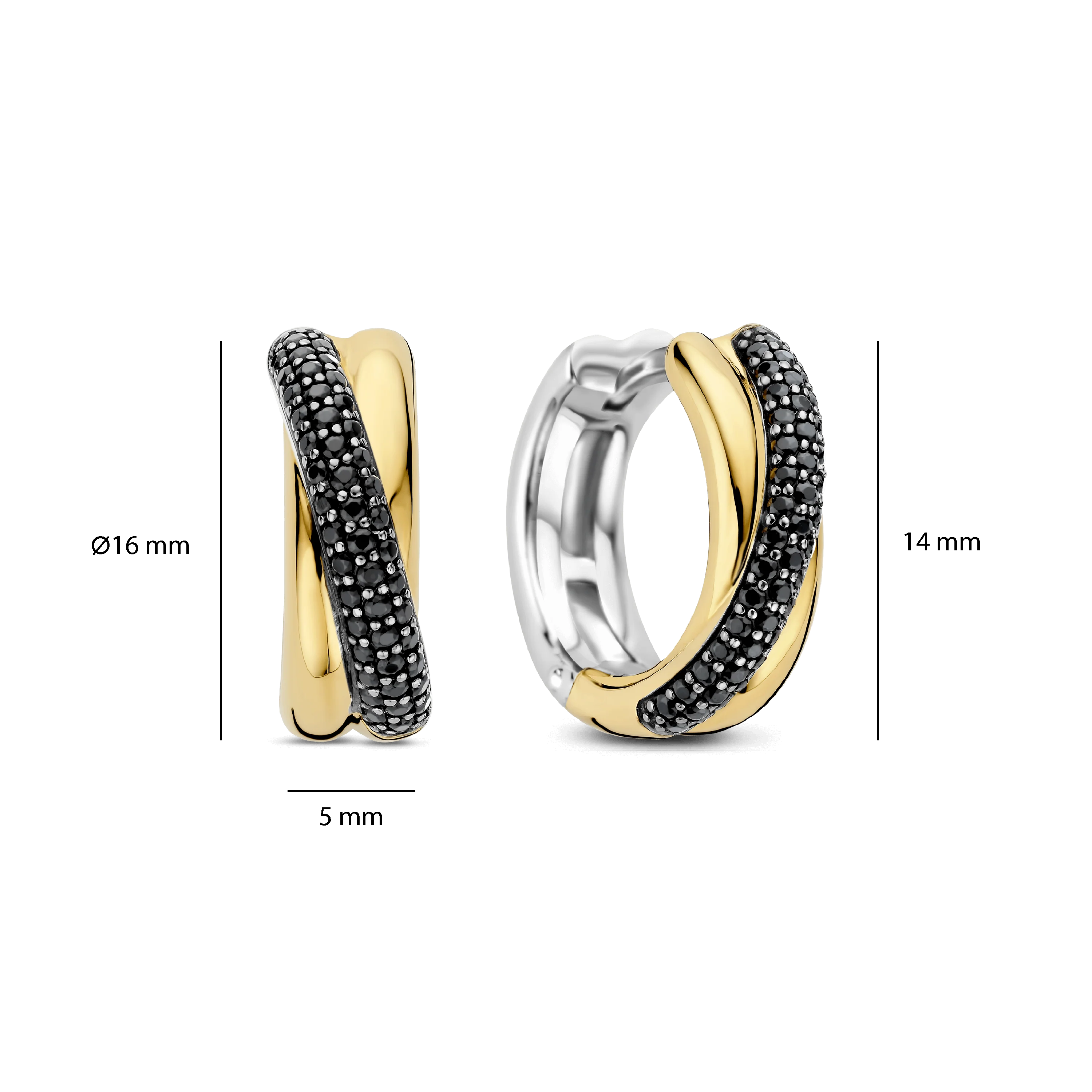 Zwarte Zirkonia Crossover Hoops - Image 4