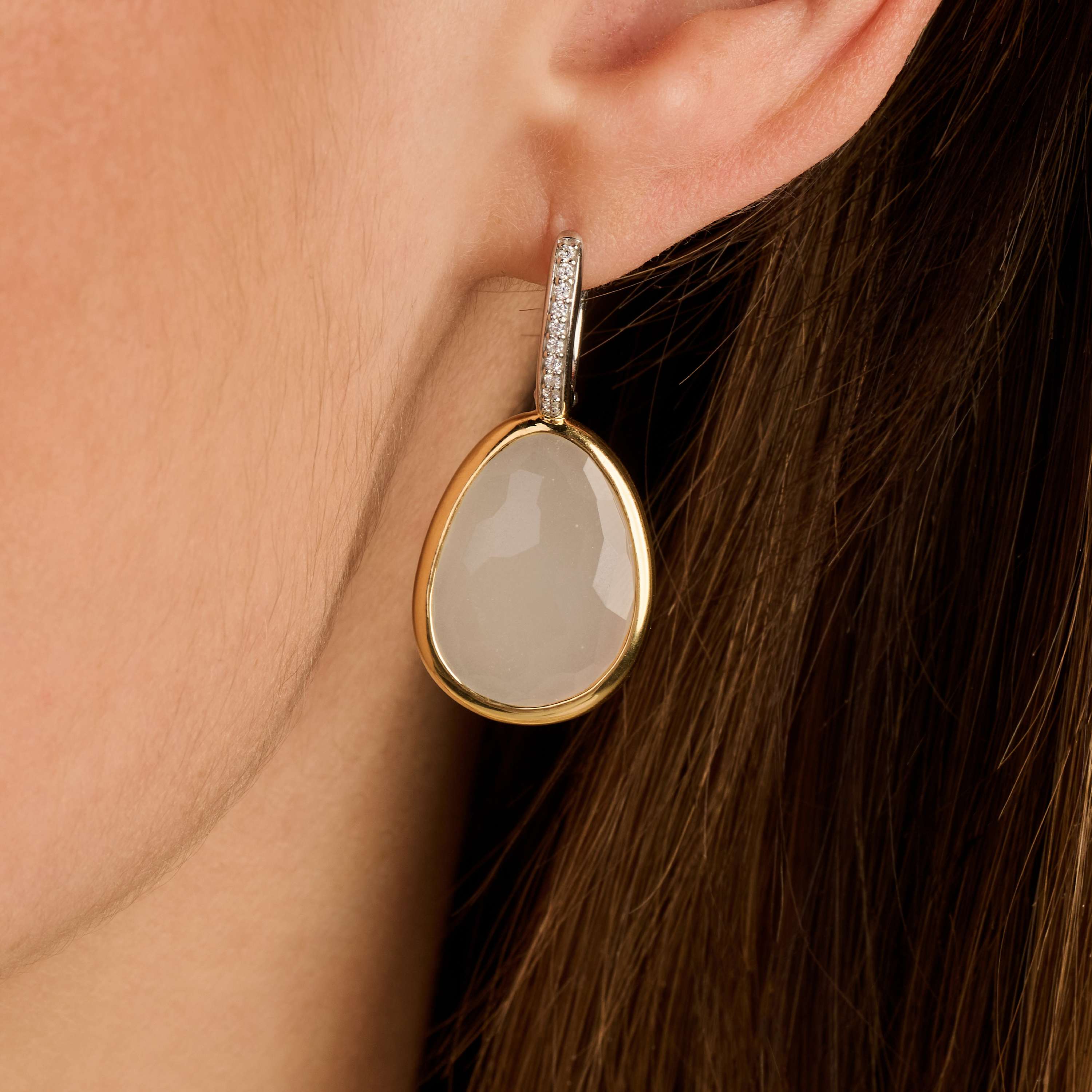 Lange oorbellen met luxe steen - Image 6