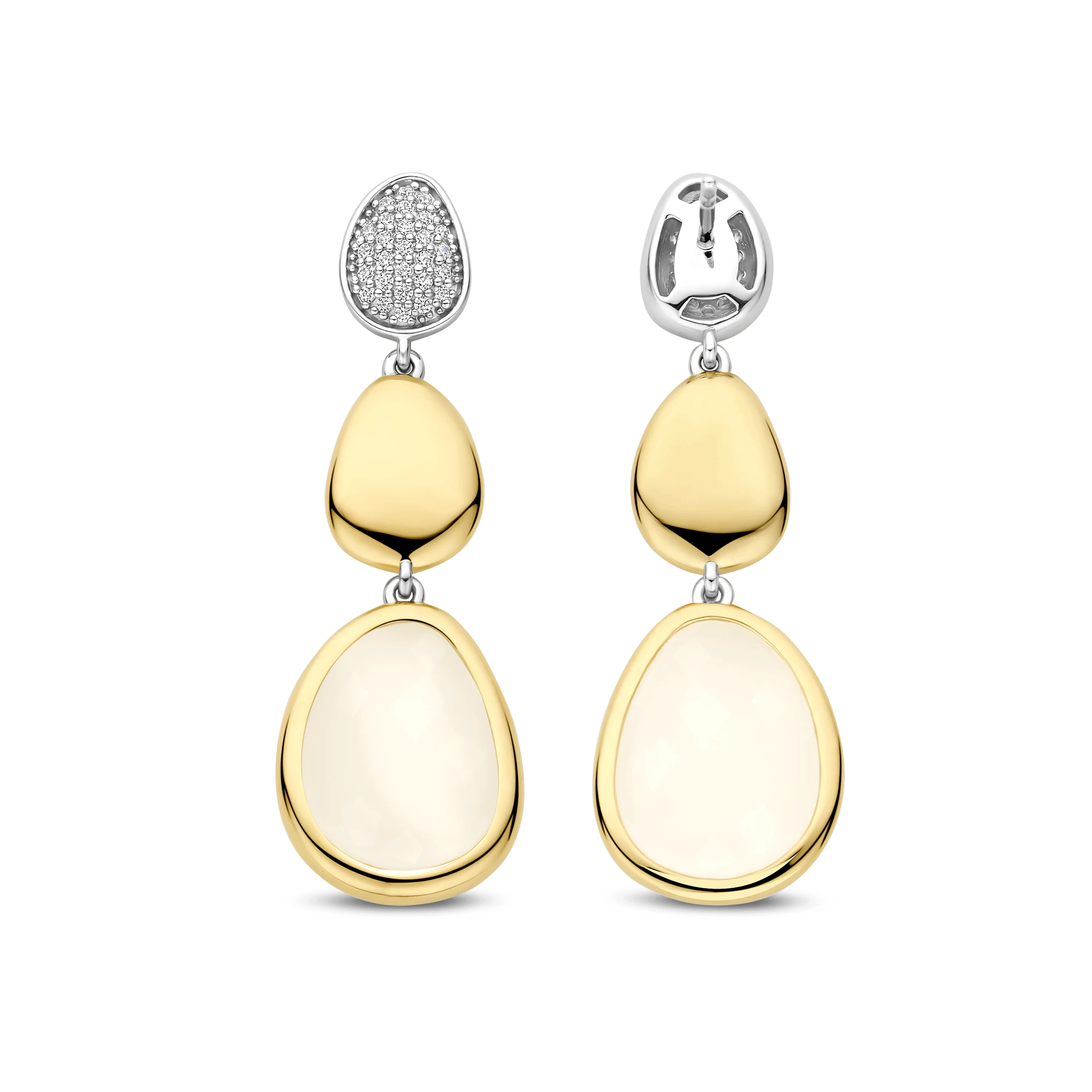 Lange oorbellen met luxe steen - Image 3
