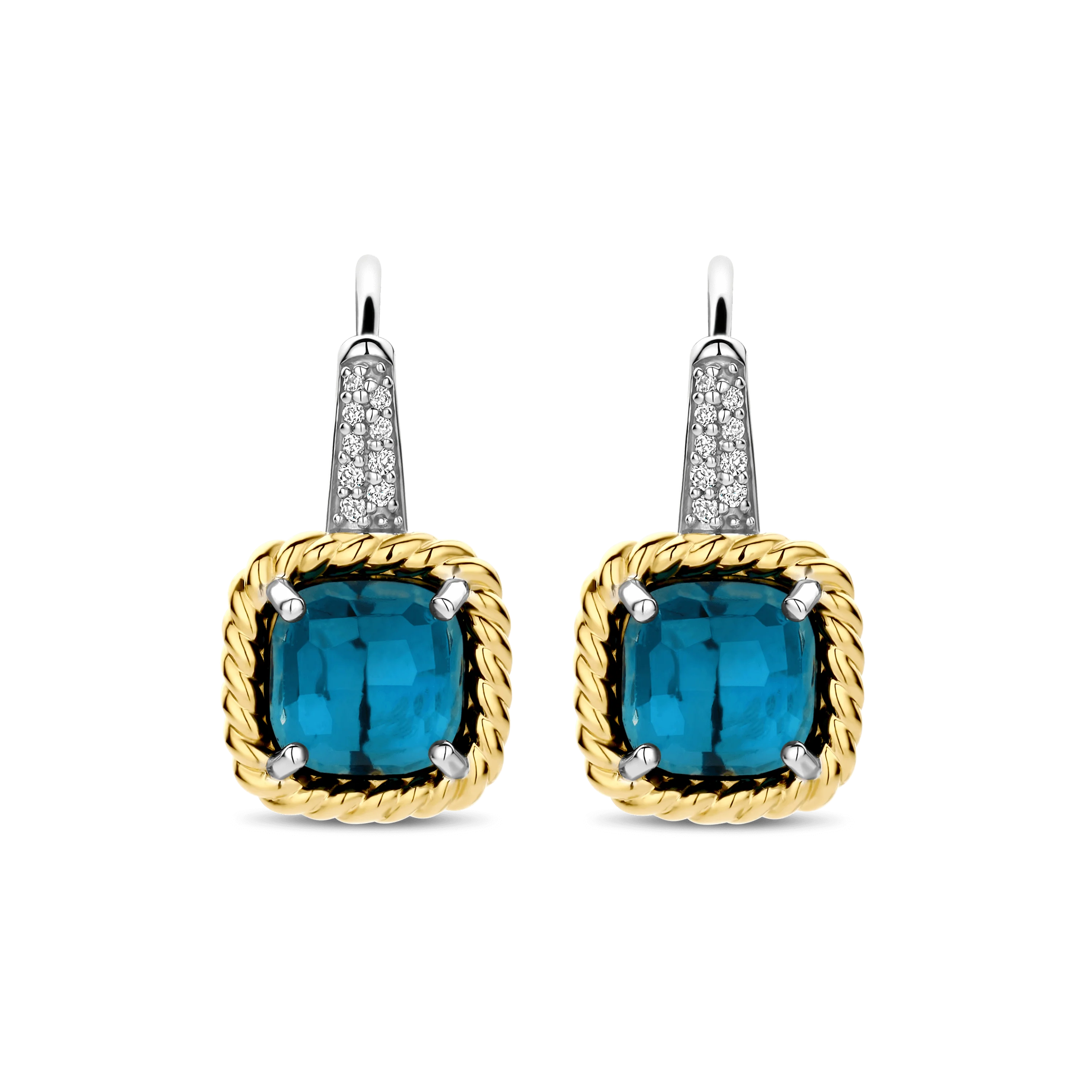 Blauwe Zirkonia Cushion Hoops - Image 2