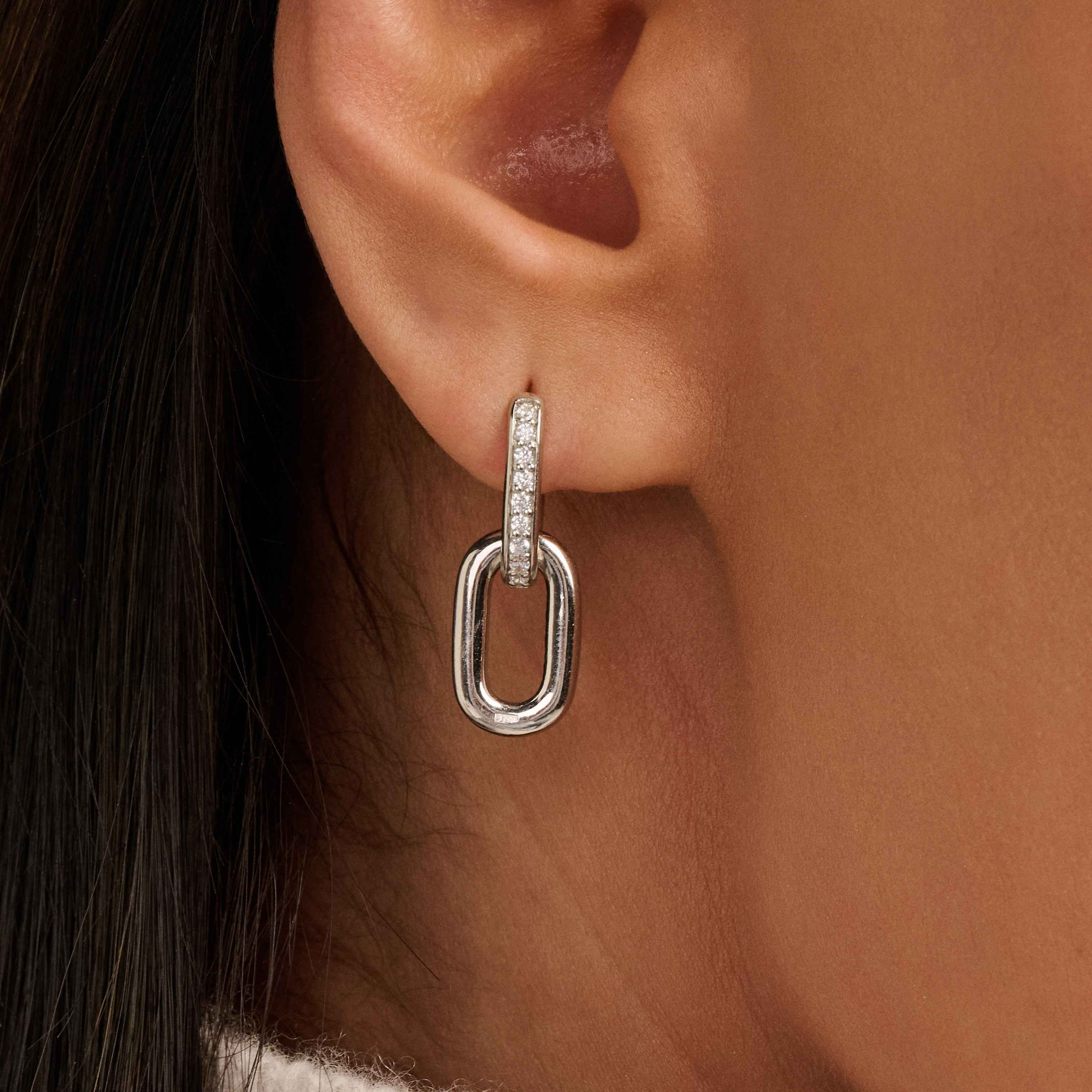 Signature Zirkonia Schakel Hoops - Image 7