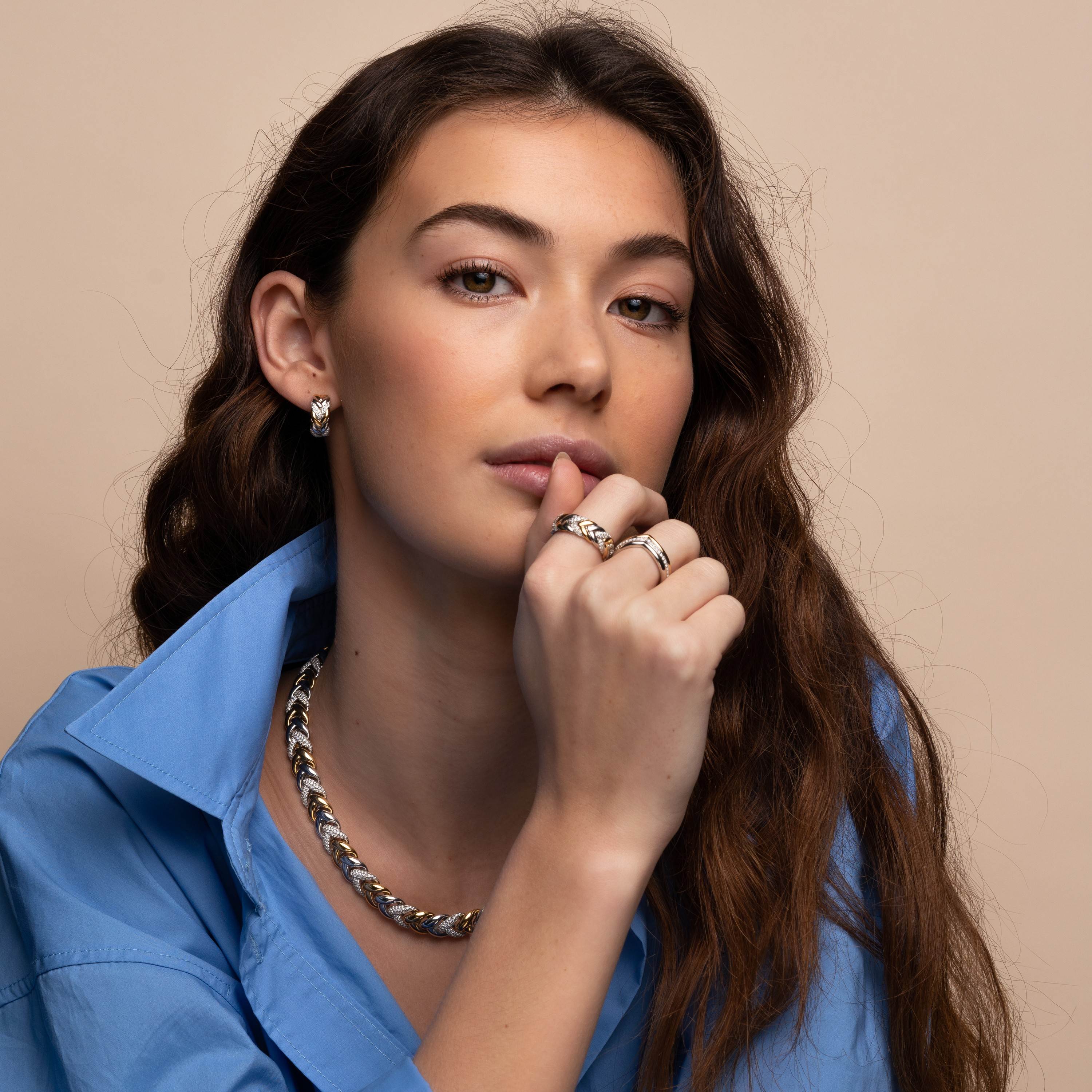 Vintage Zirkonia Schakel Hoops - Image 4