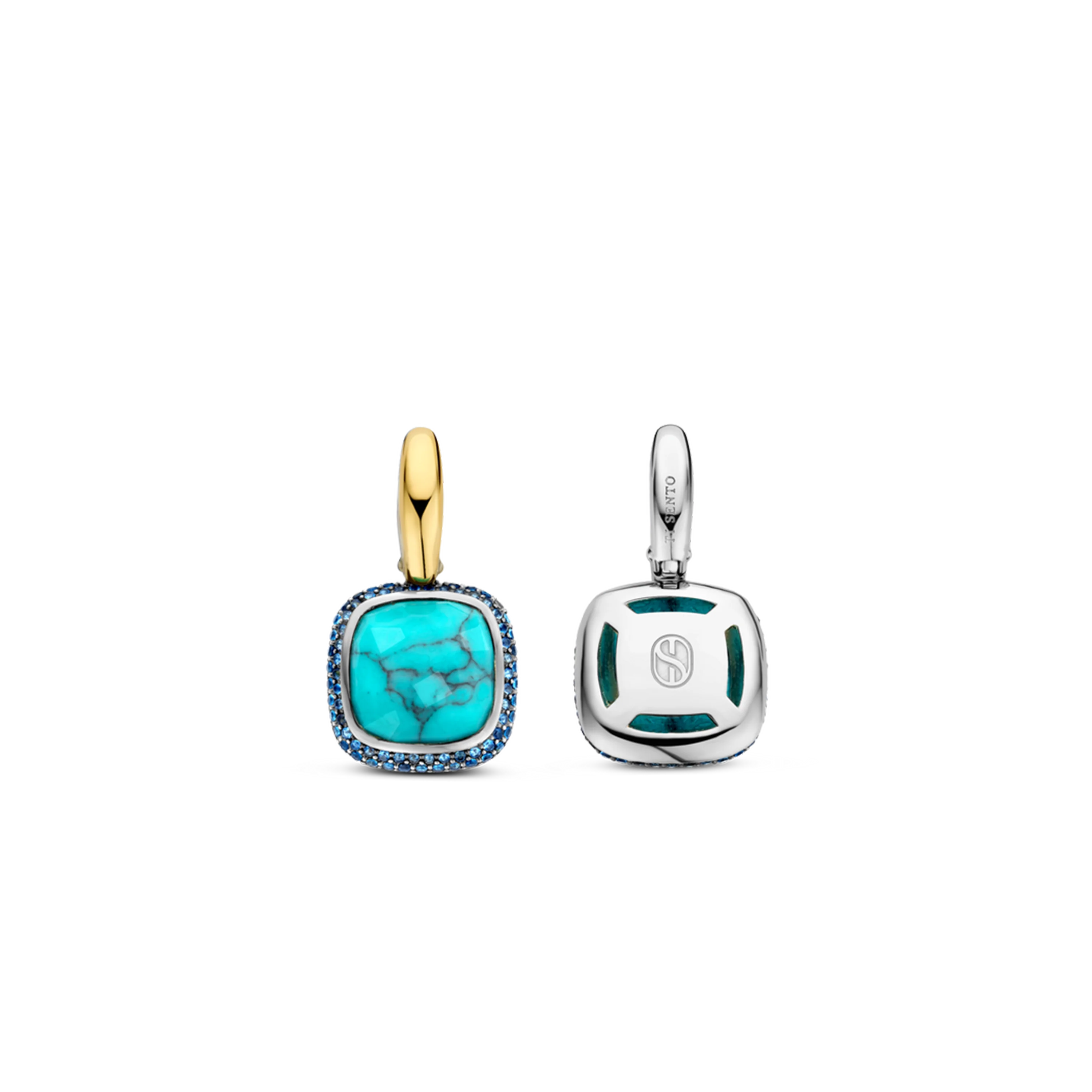 Turqoise Zirkonia Cushion Hoops - Image 3