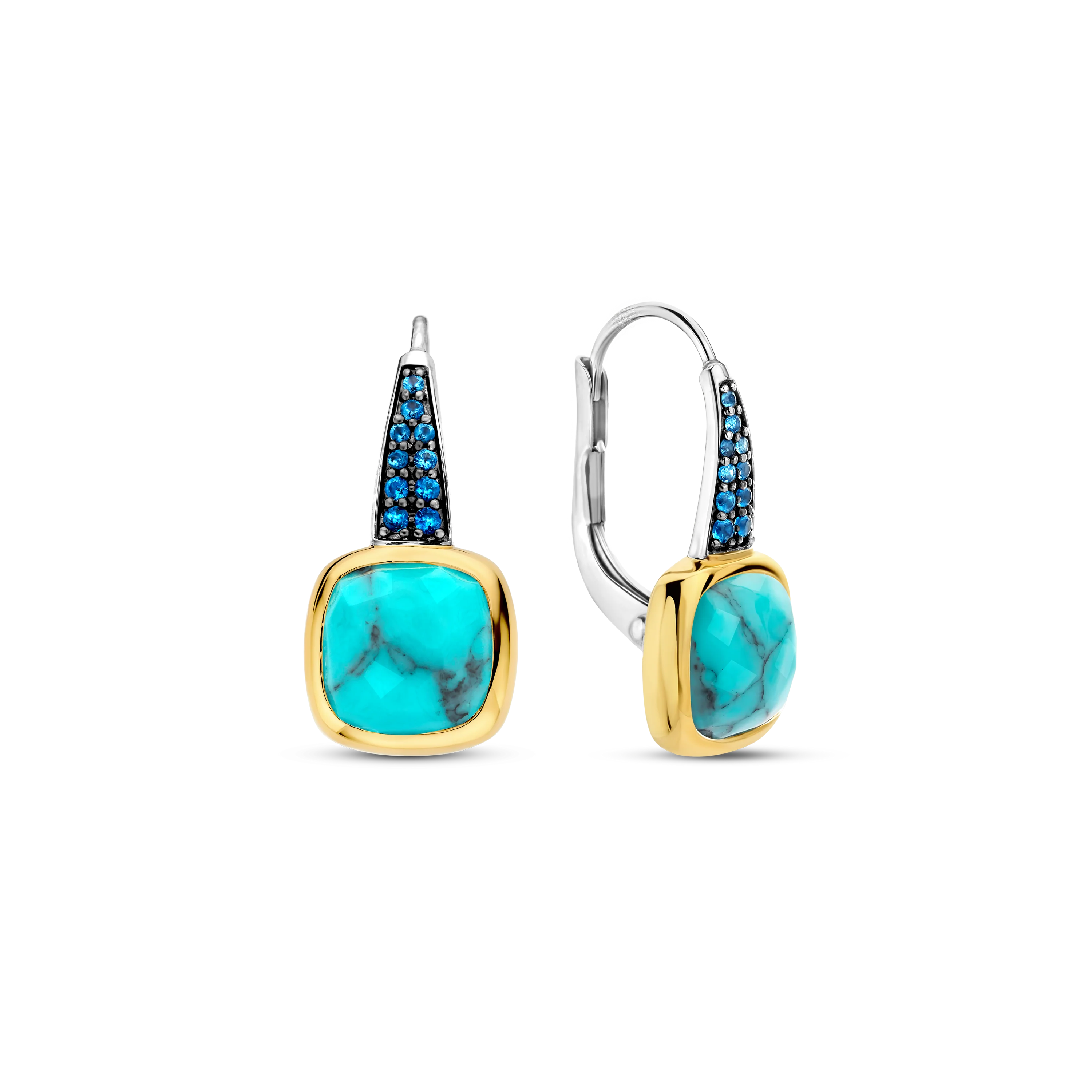Turqoise Zirkonia Cushion Hoops