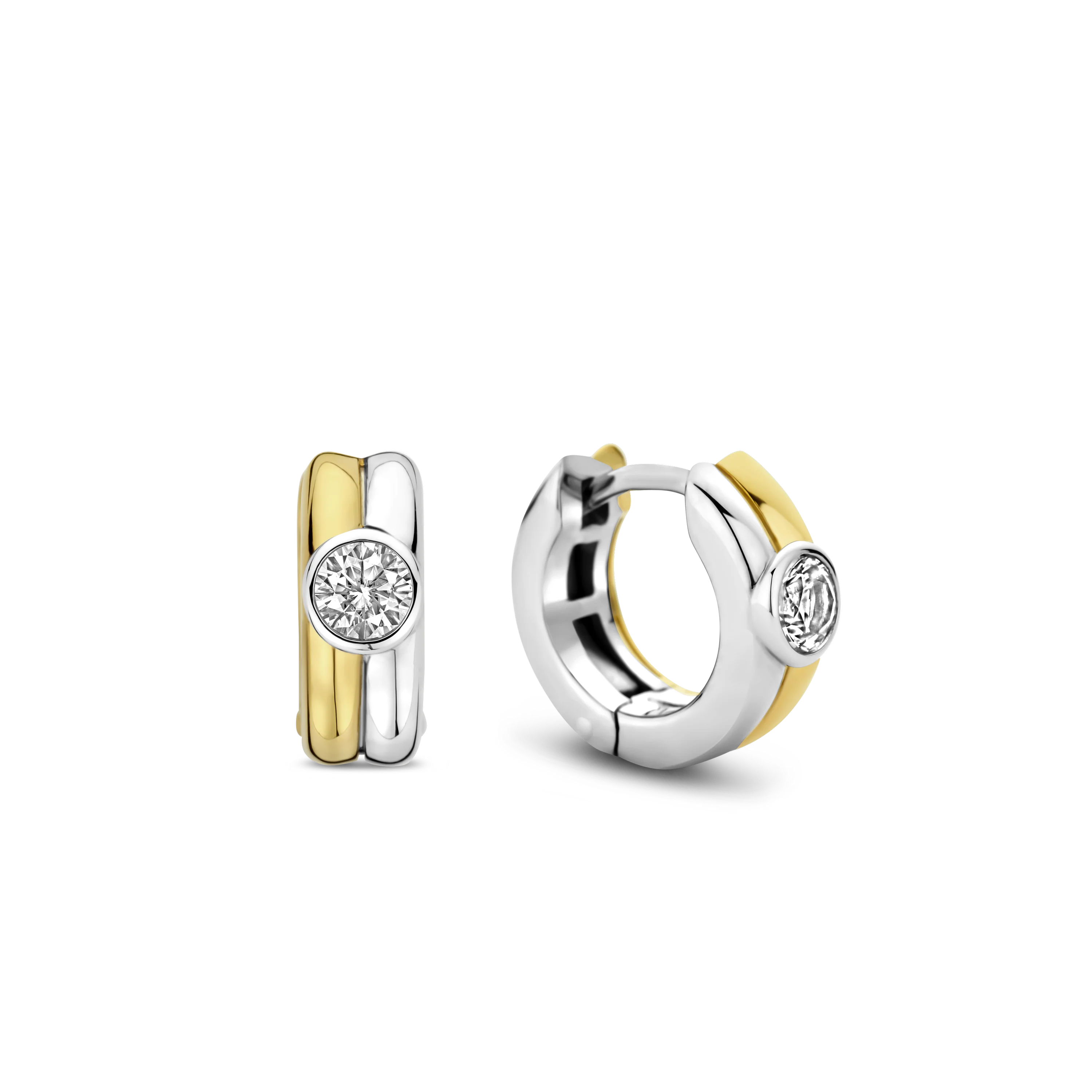 Double Ring Hoops met steen