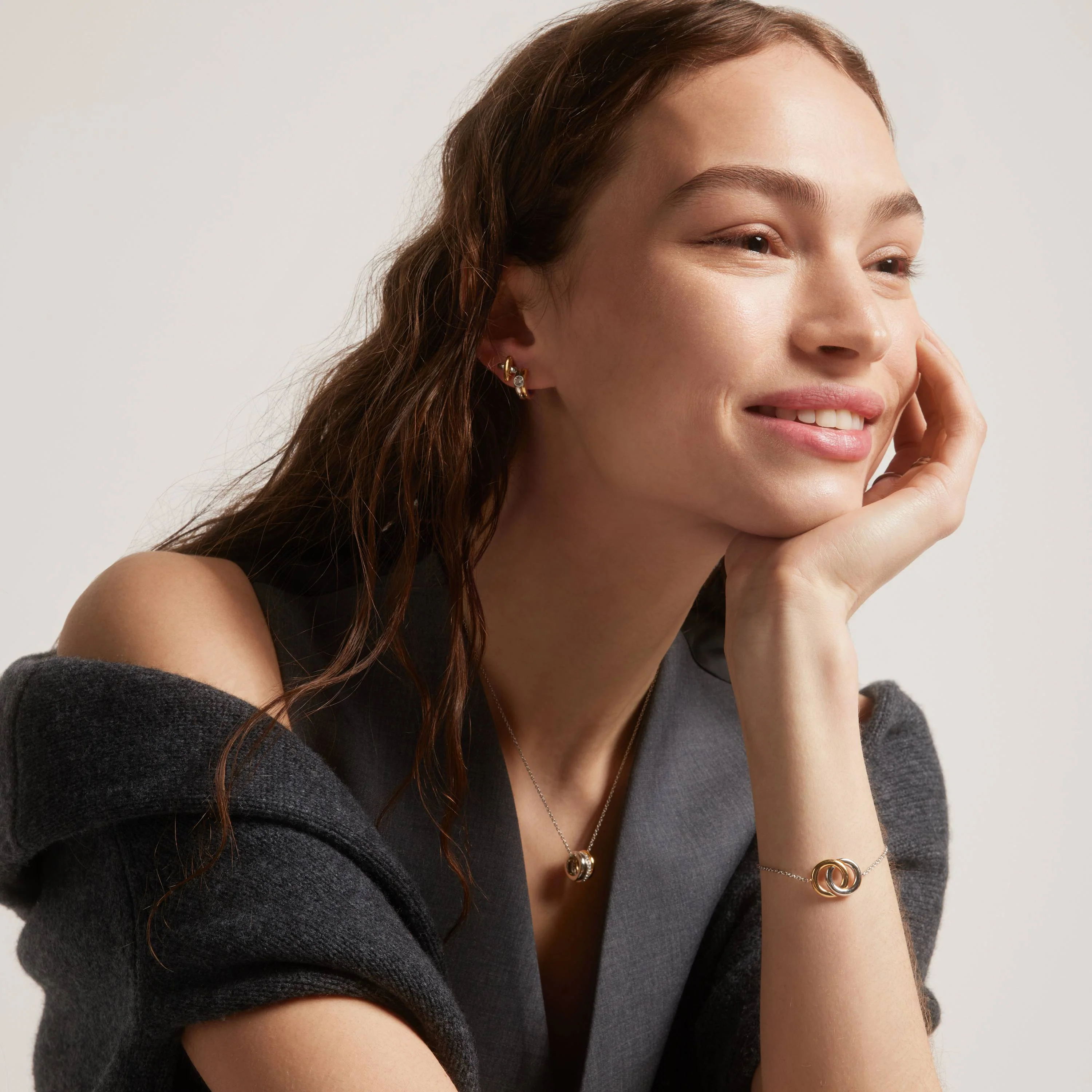 Double Ring Hoops met steen - Image 4