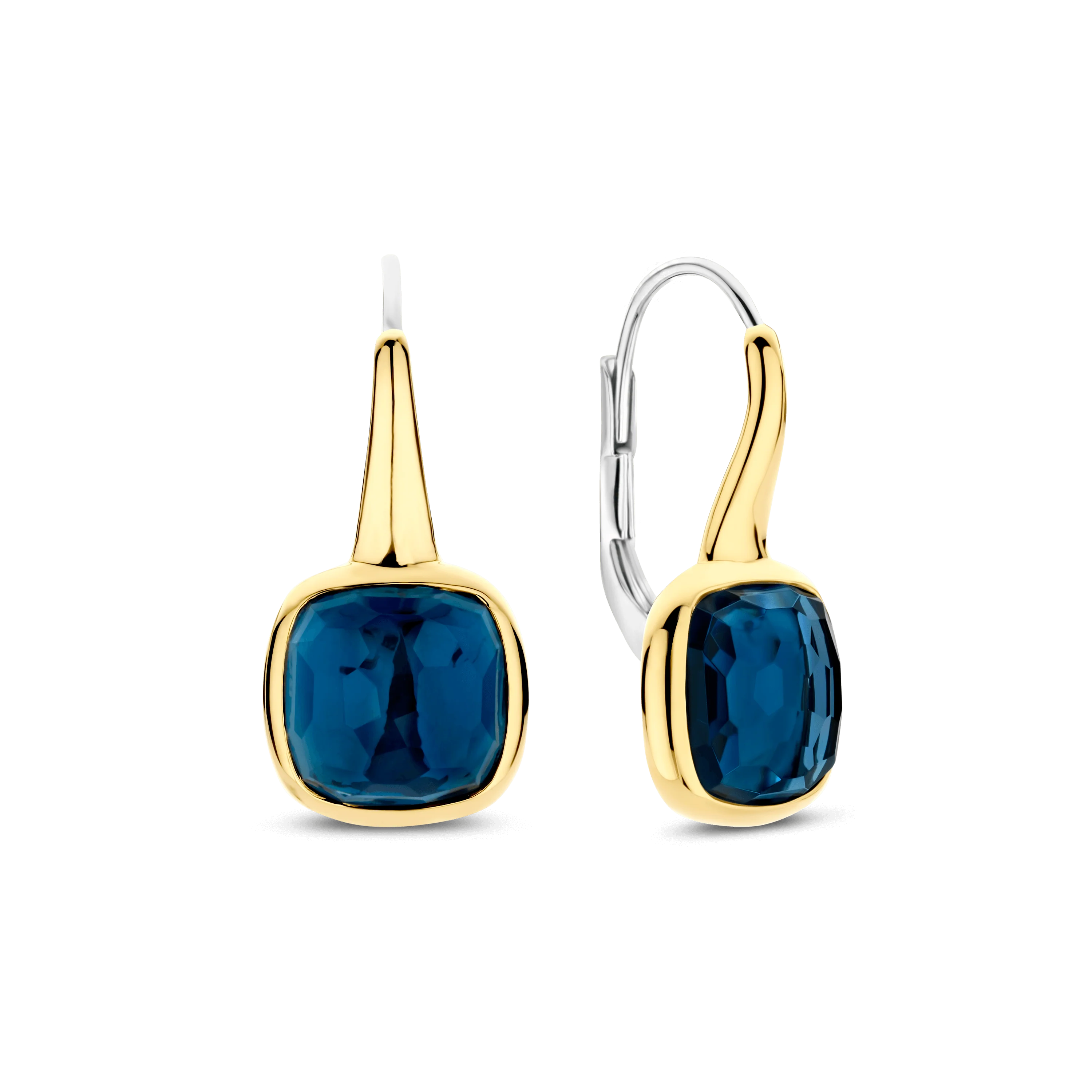 Blauwe Cushion Hoops
