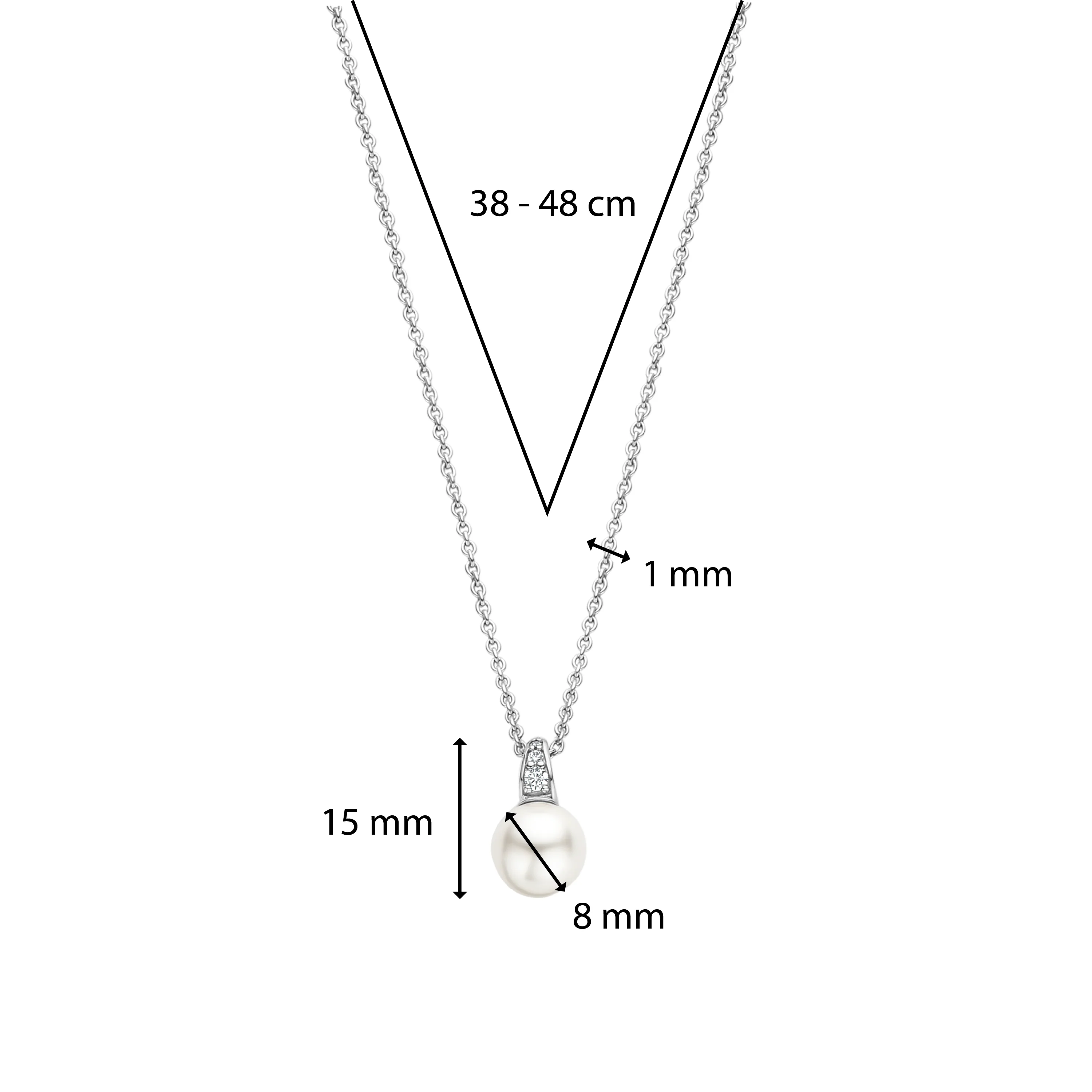 Ketting met parel en zirkonia - Image 7