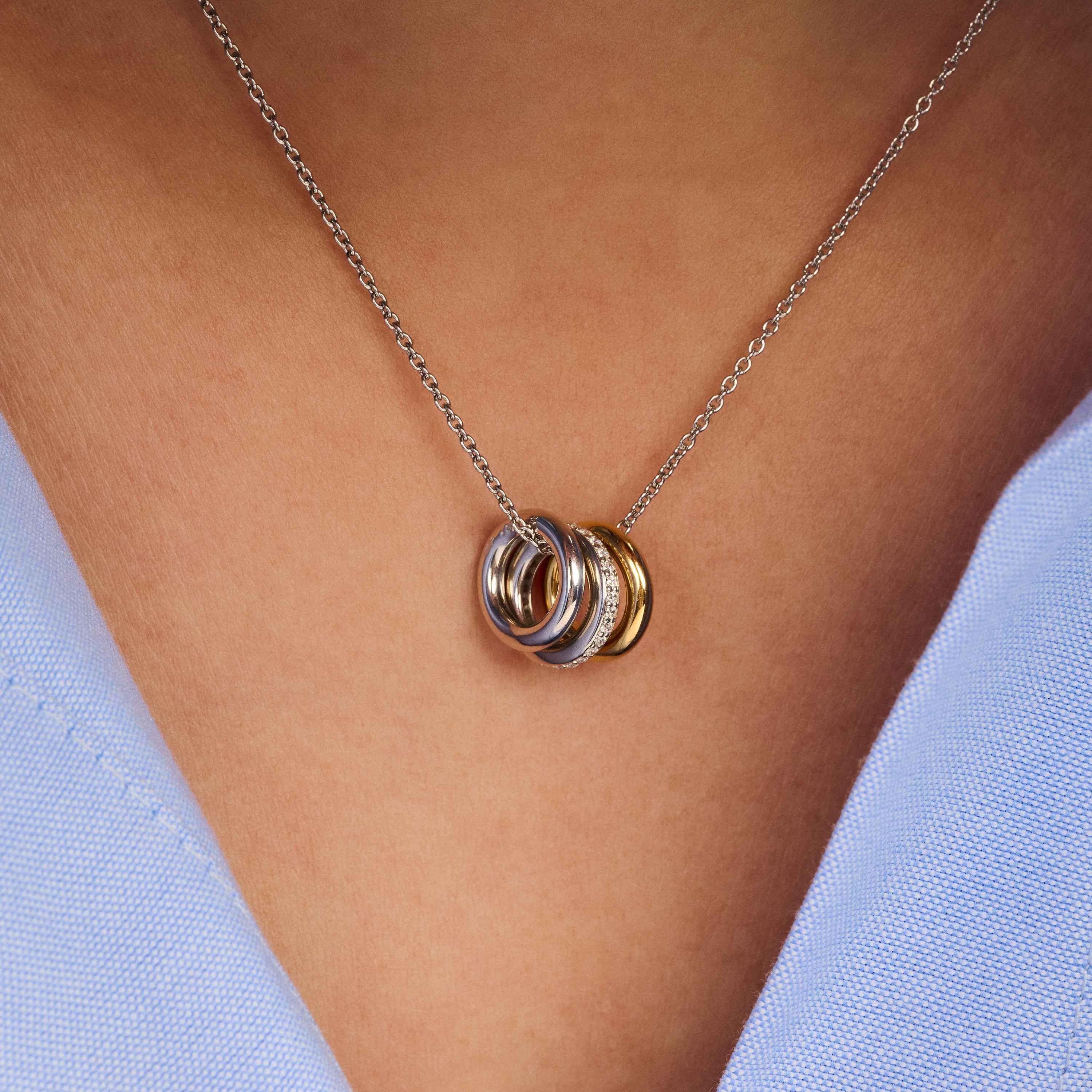 Triple Circle Zirkonia Ketting - Image 8