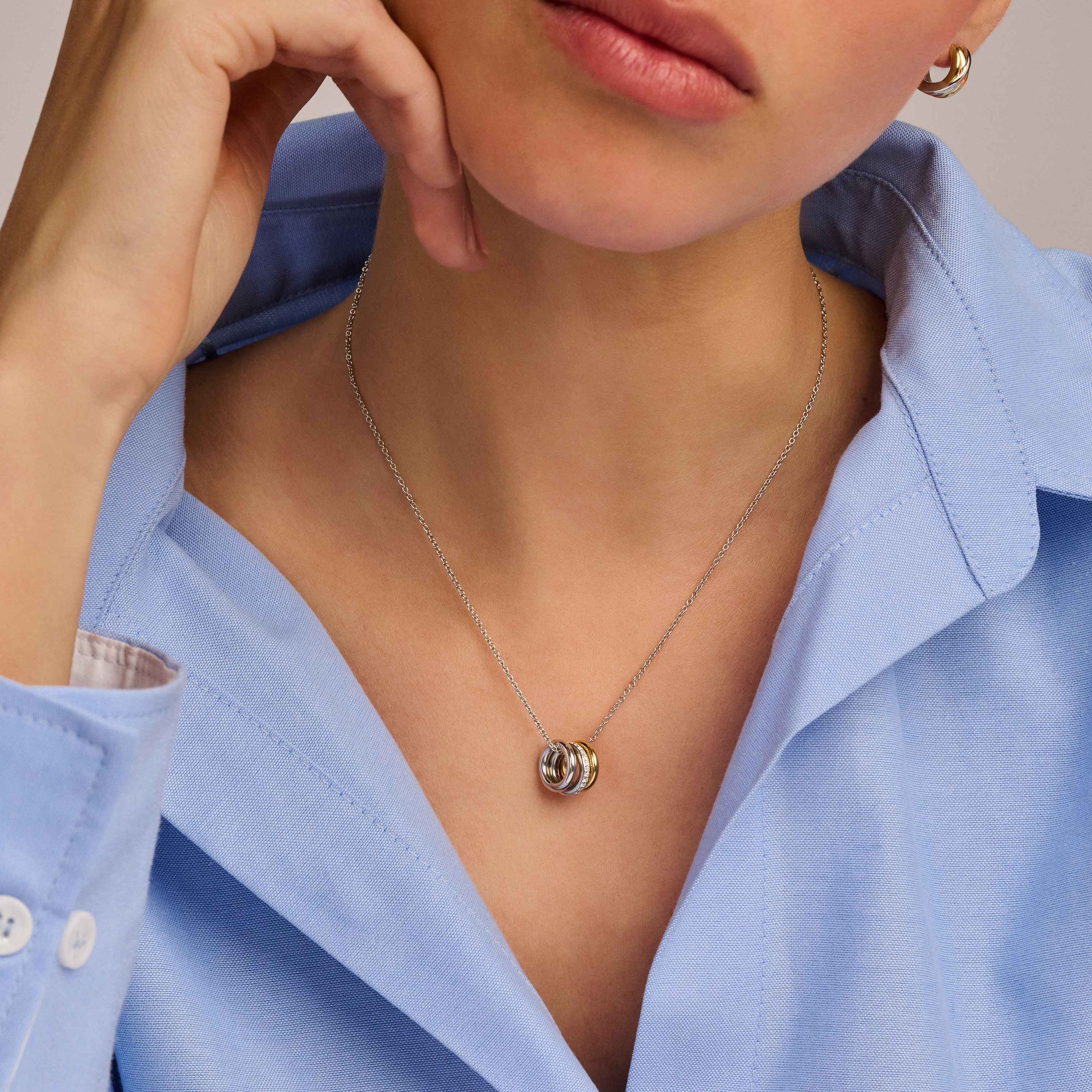 Triple Circle Zirkonia Ketting - Image 9