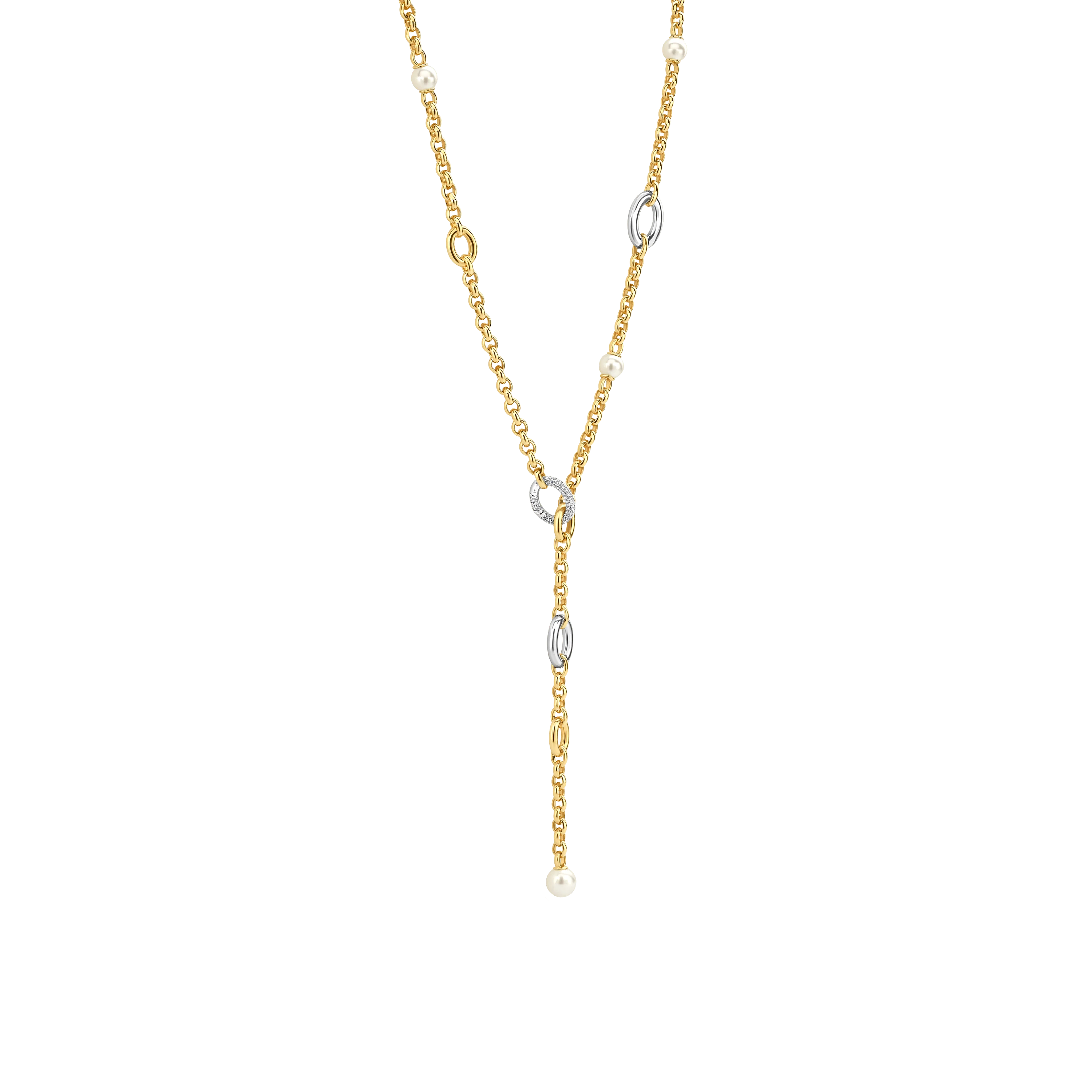 Y-vorm Connected Zirkonia Parel Ketting - Image 2