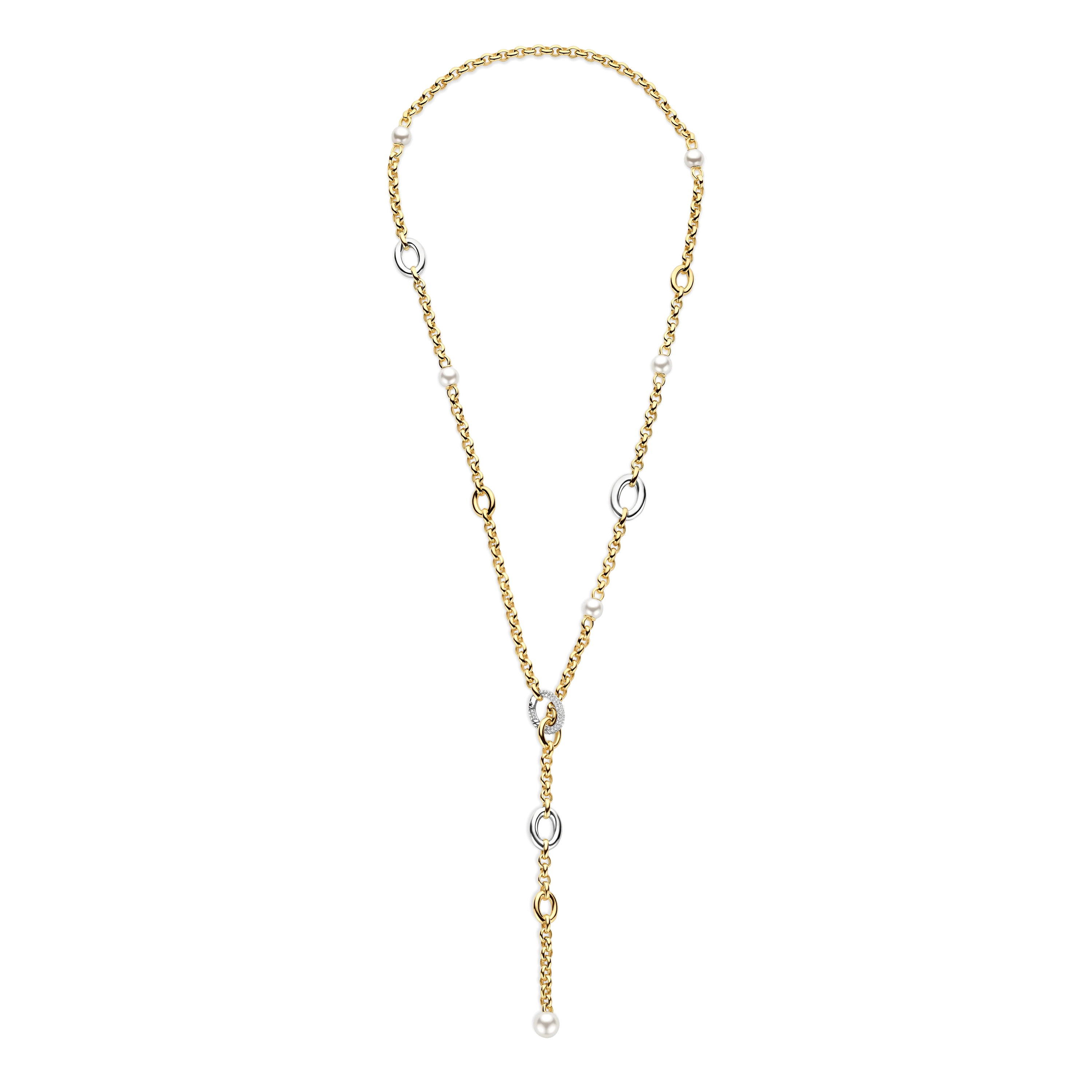 Y-vorm Connected Zirkonia Parel Ketting - Image 3
