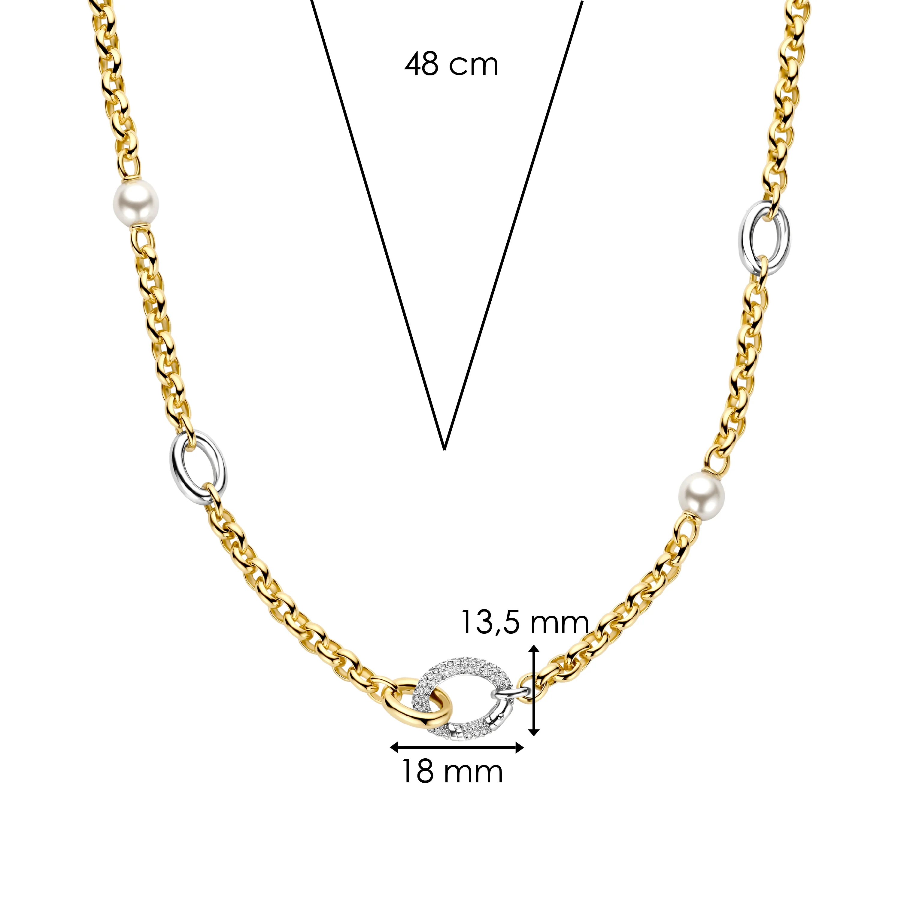 Connected Zirkonia Parel Ketting - Image 4