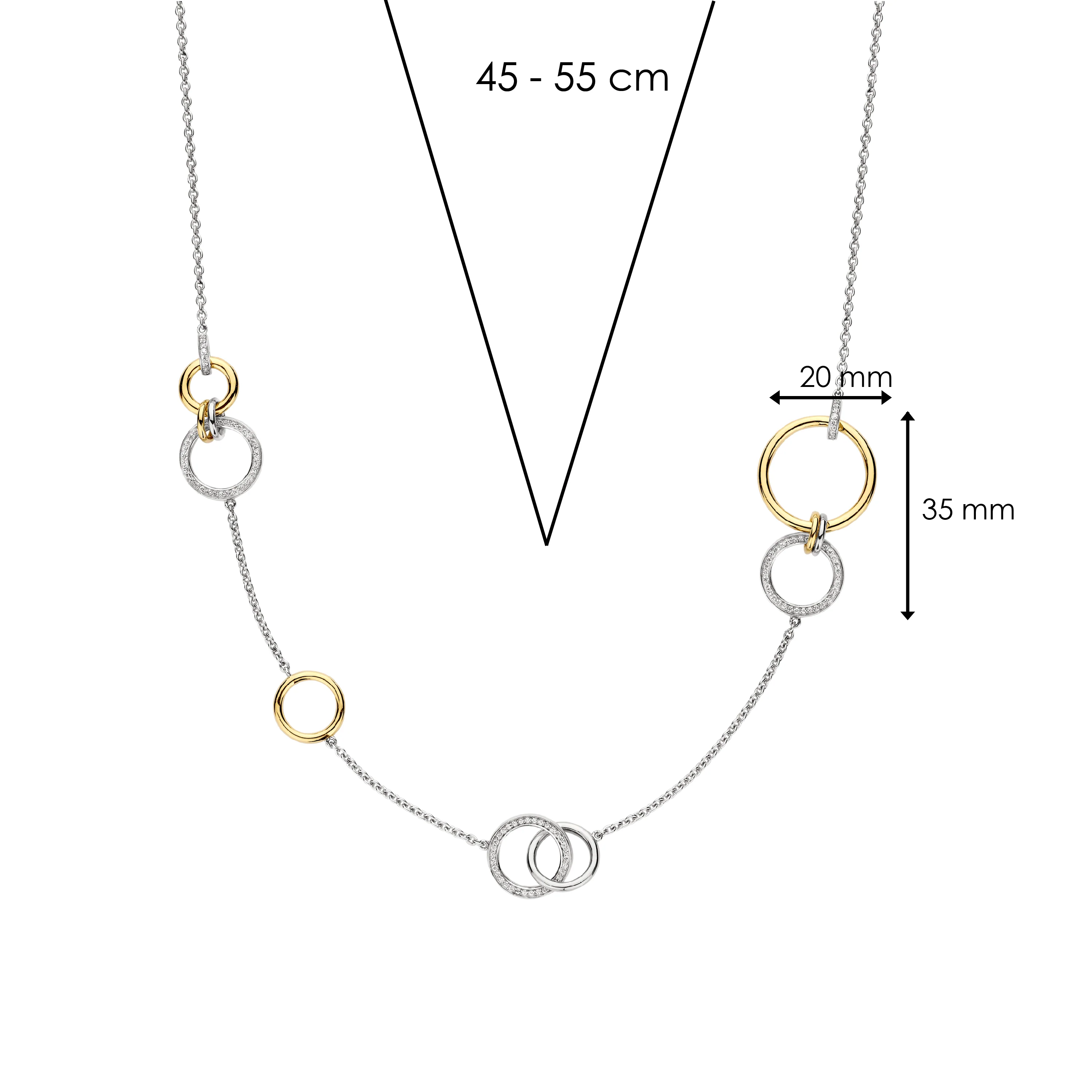 Connected Cirkel Charm Ketting - Image 4
