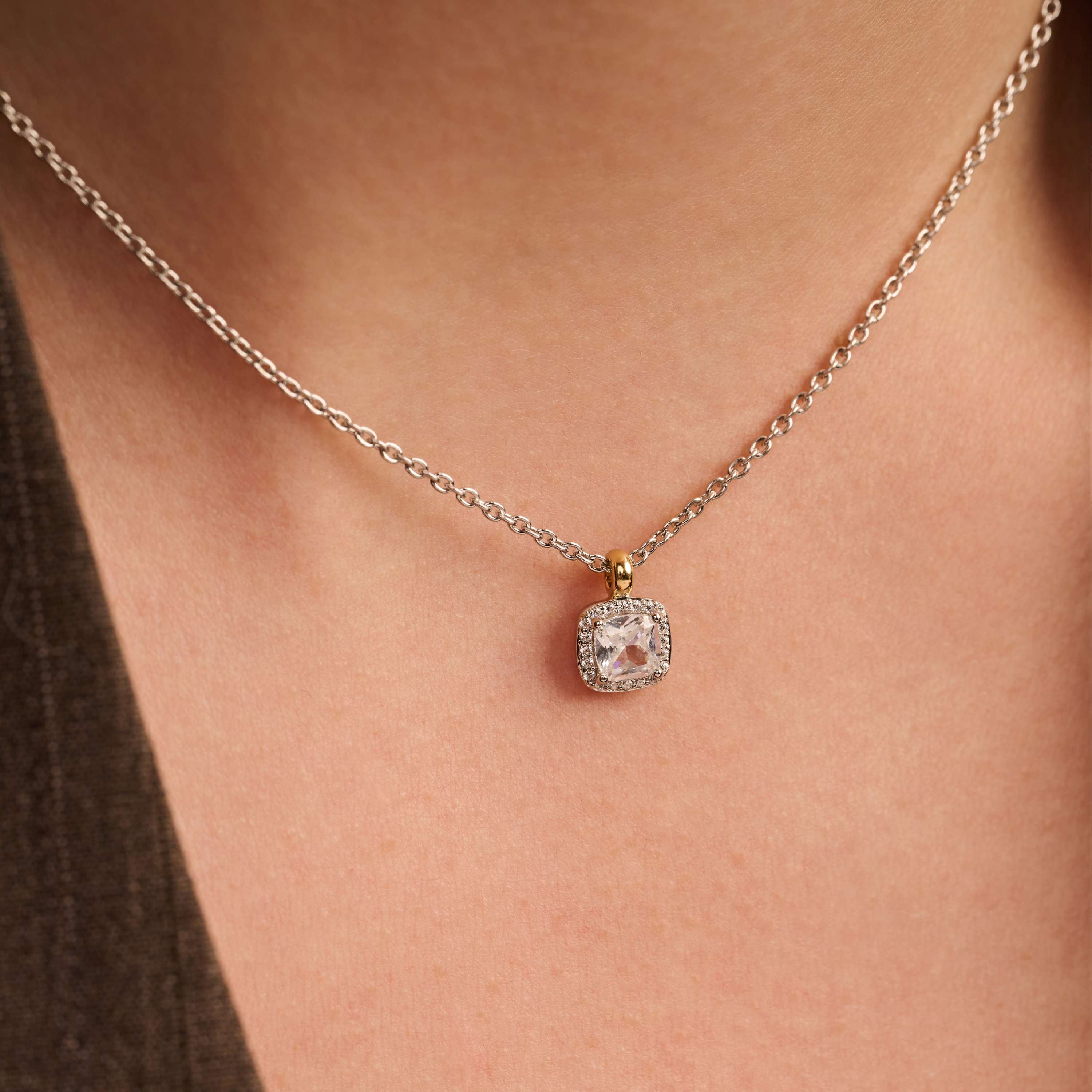 Classic Vierkante Zirkonia ketting - Image 7