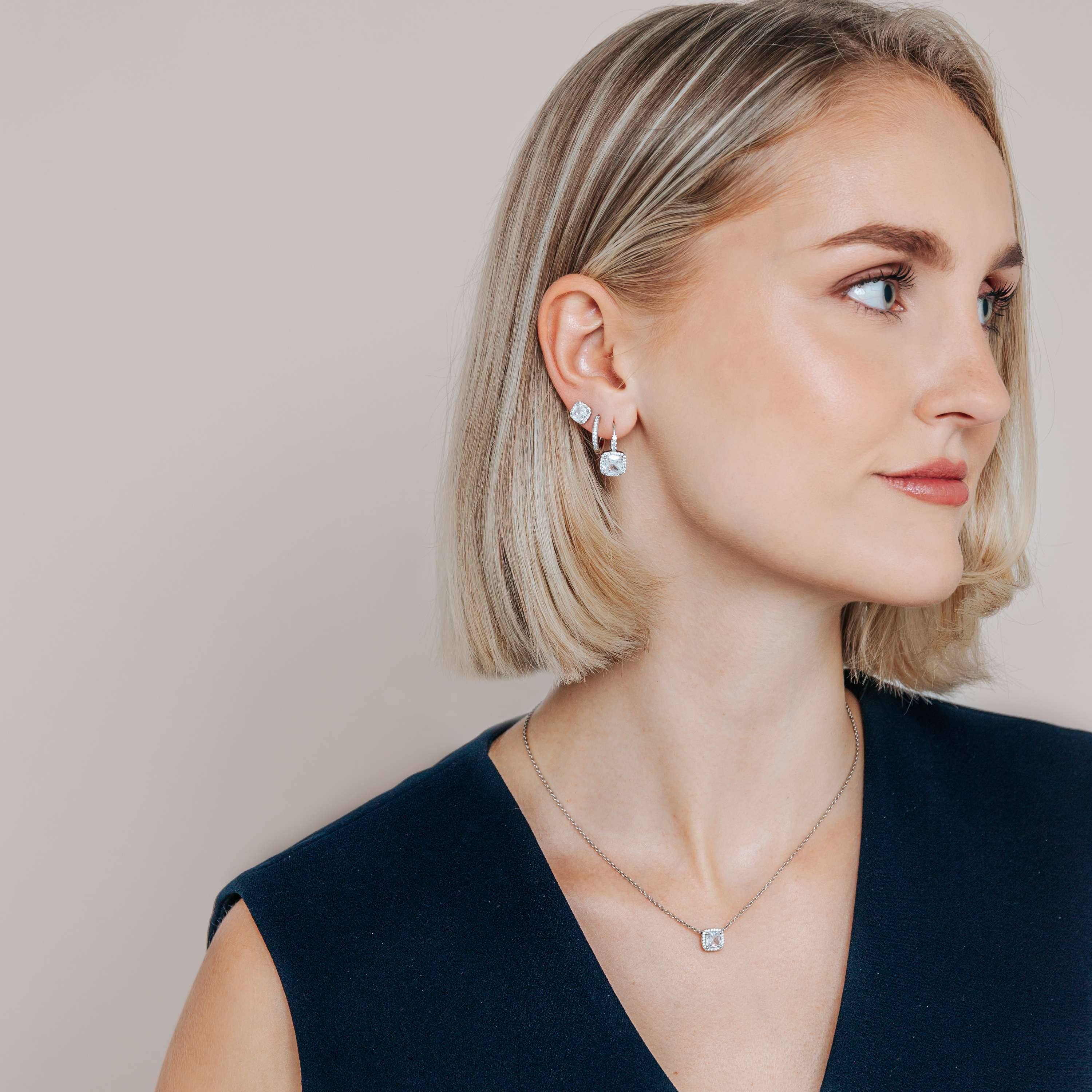 Classic Vierkante Zirkonia Ketting - Image 6