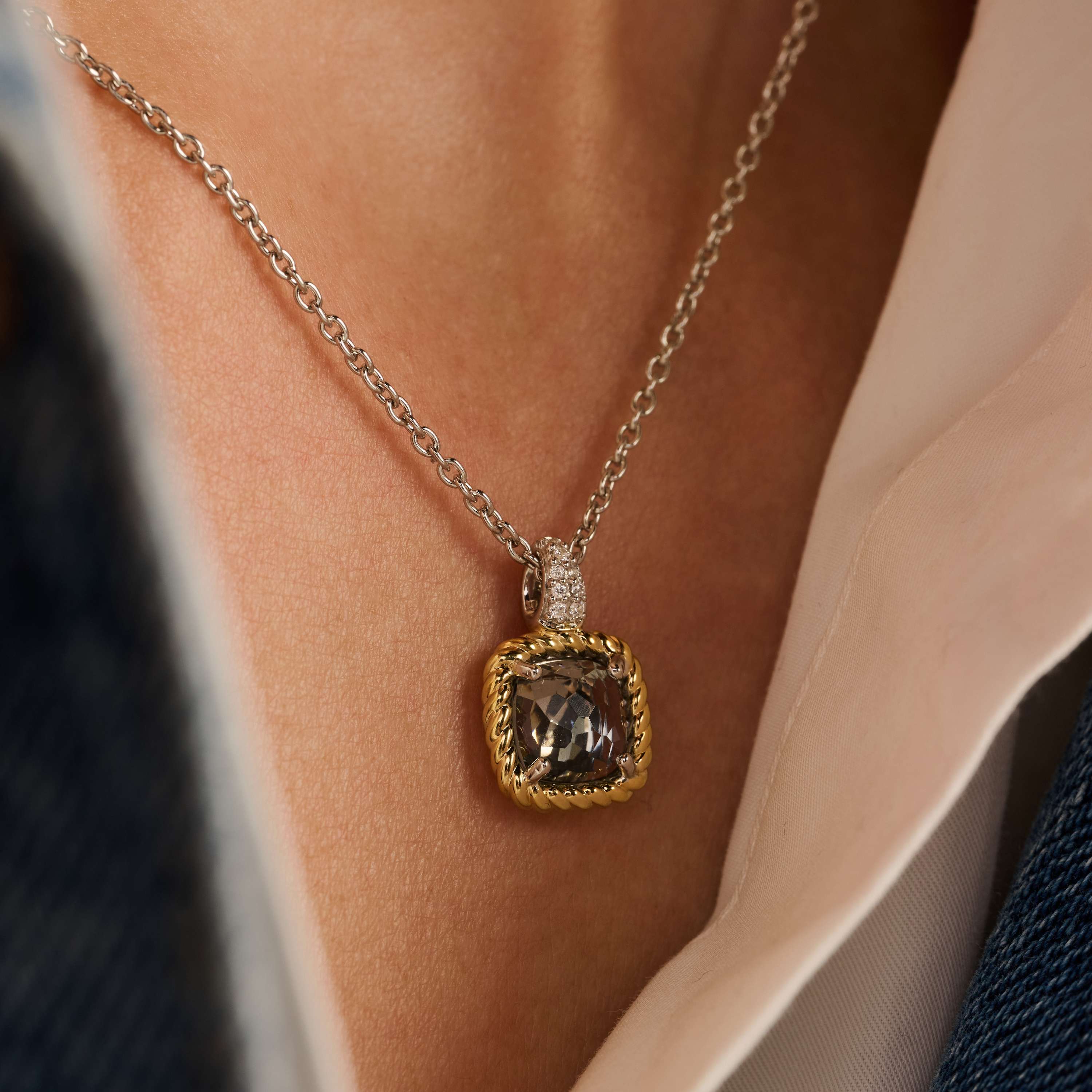 Grijze Zirkonia Cushion Ketting - Image 9