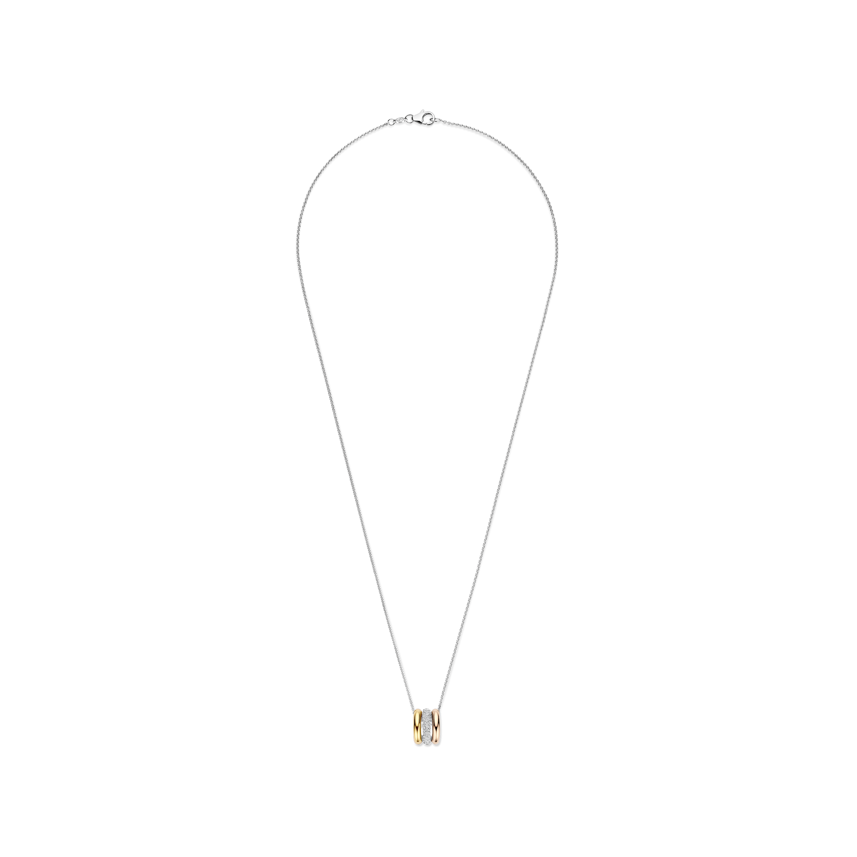 Tricolor Triple Circle Zirkonia Ketting - Image 3