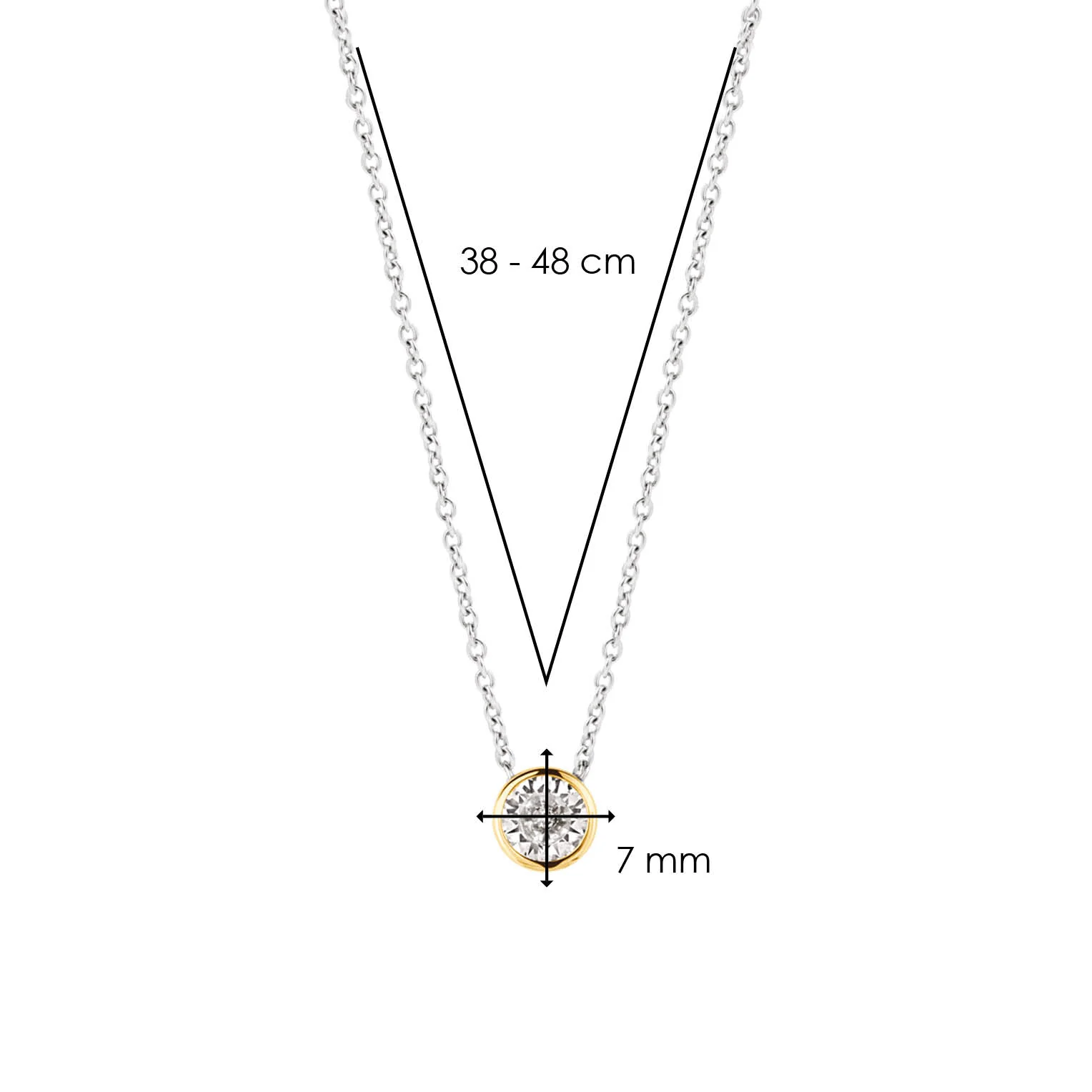 Classic Ronde Zirkonia Ketting - Image 8