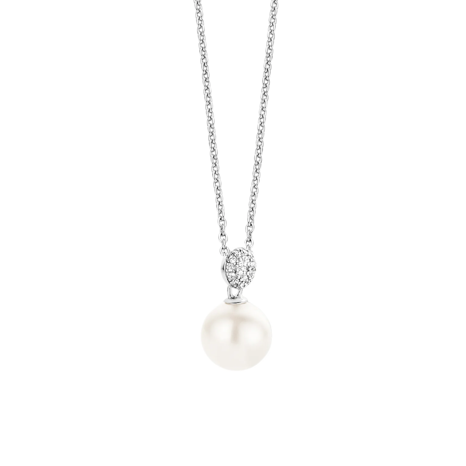 Ronde Zirkonia Parel Ketting - Image 3