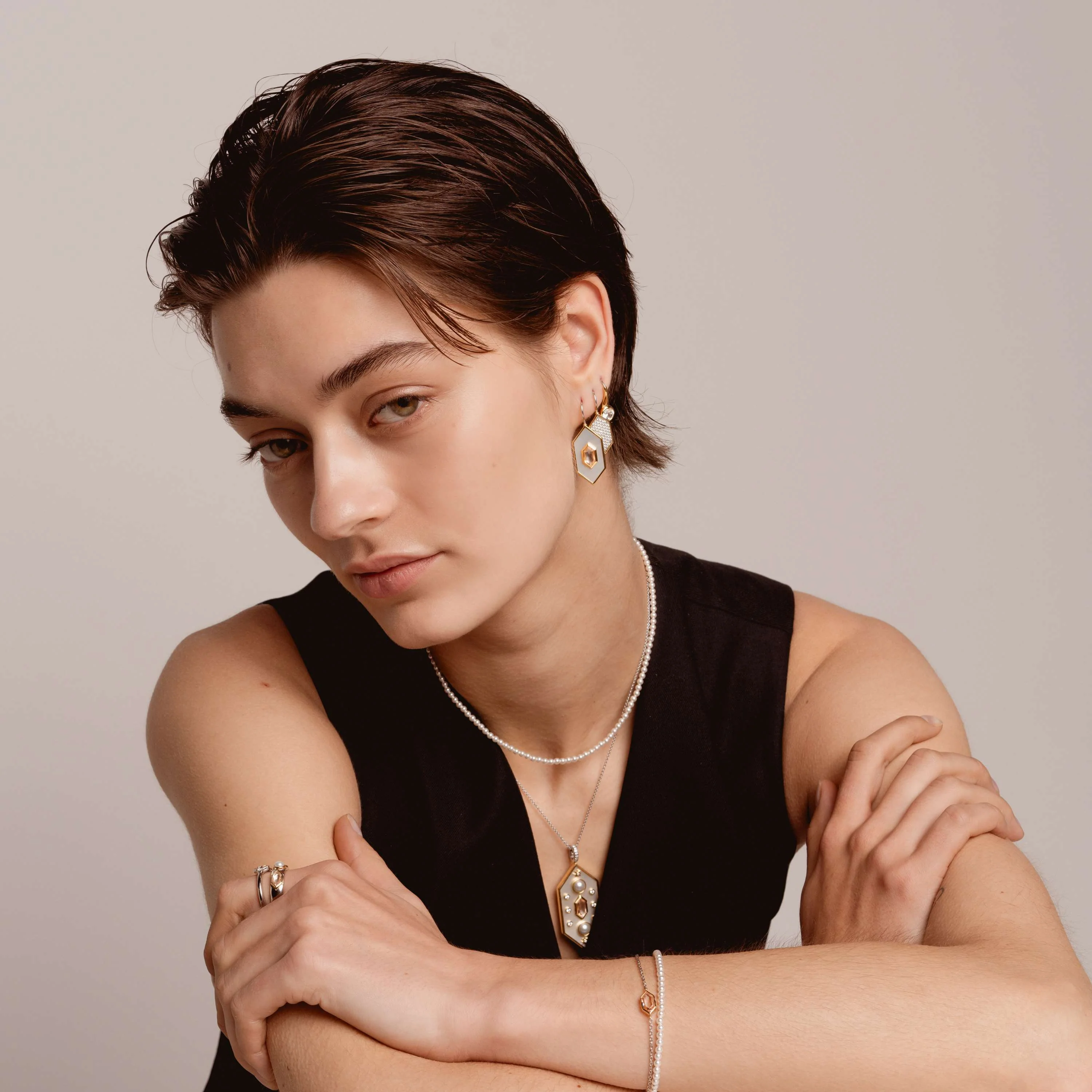 Dunne Parel Ketting - Image 5