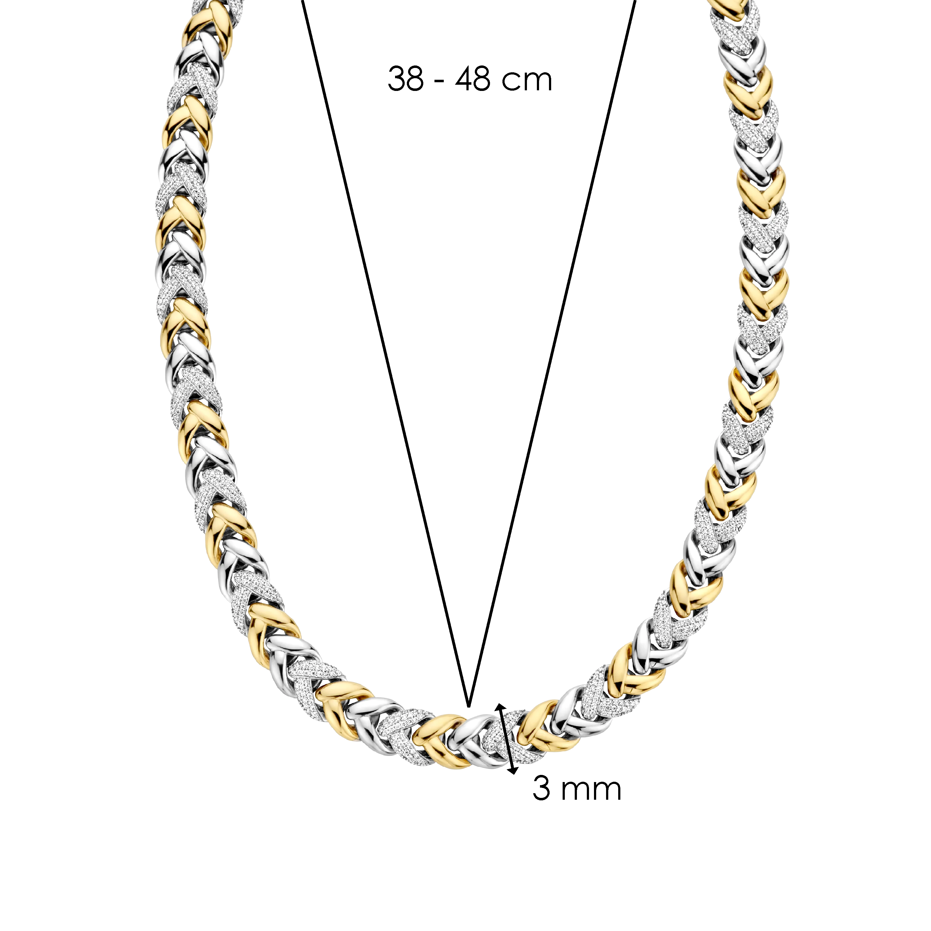 Vintage Zirkonia Schakel Ketting - Image 7