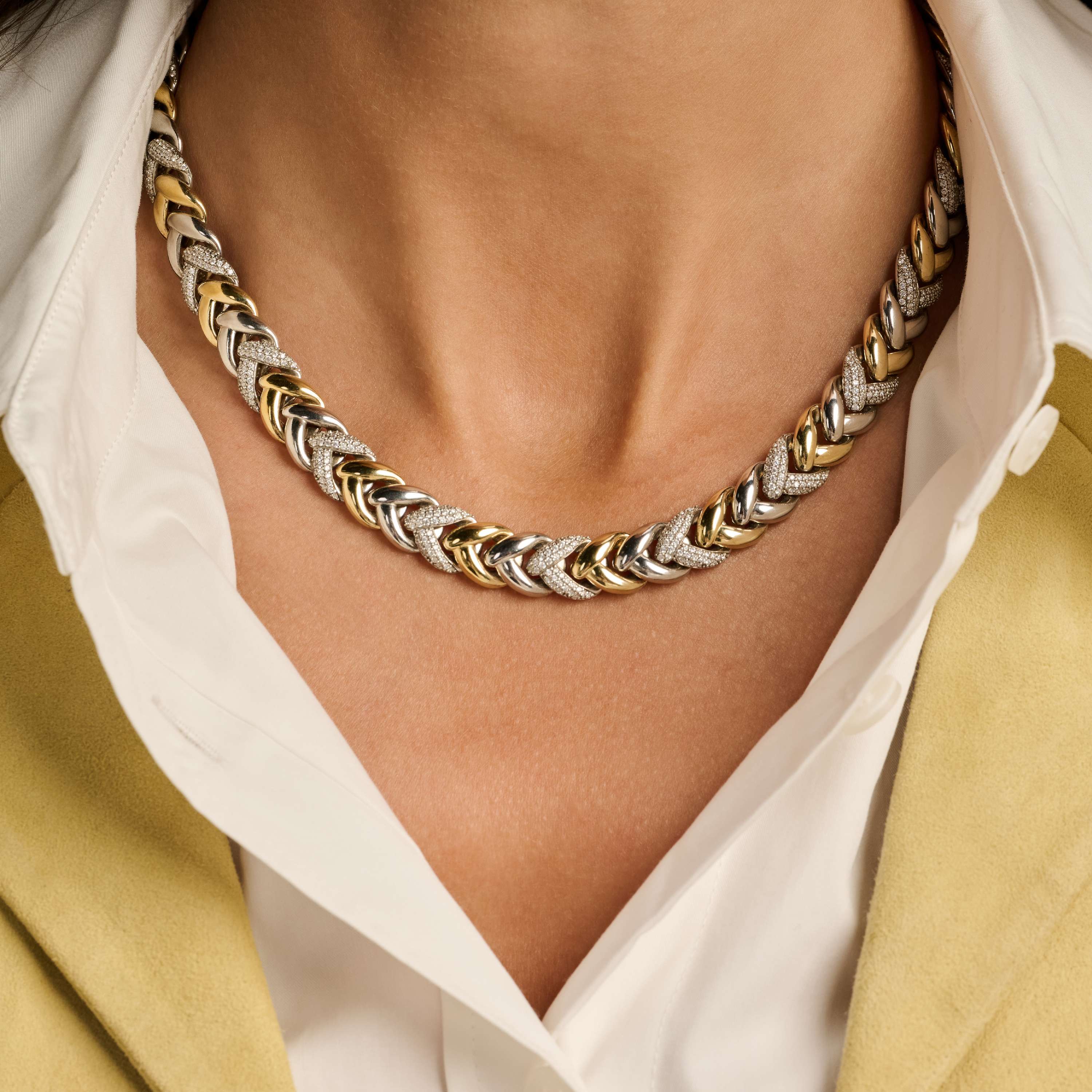 Vintage Zirkonia Schakel Ketting - Image 9