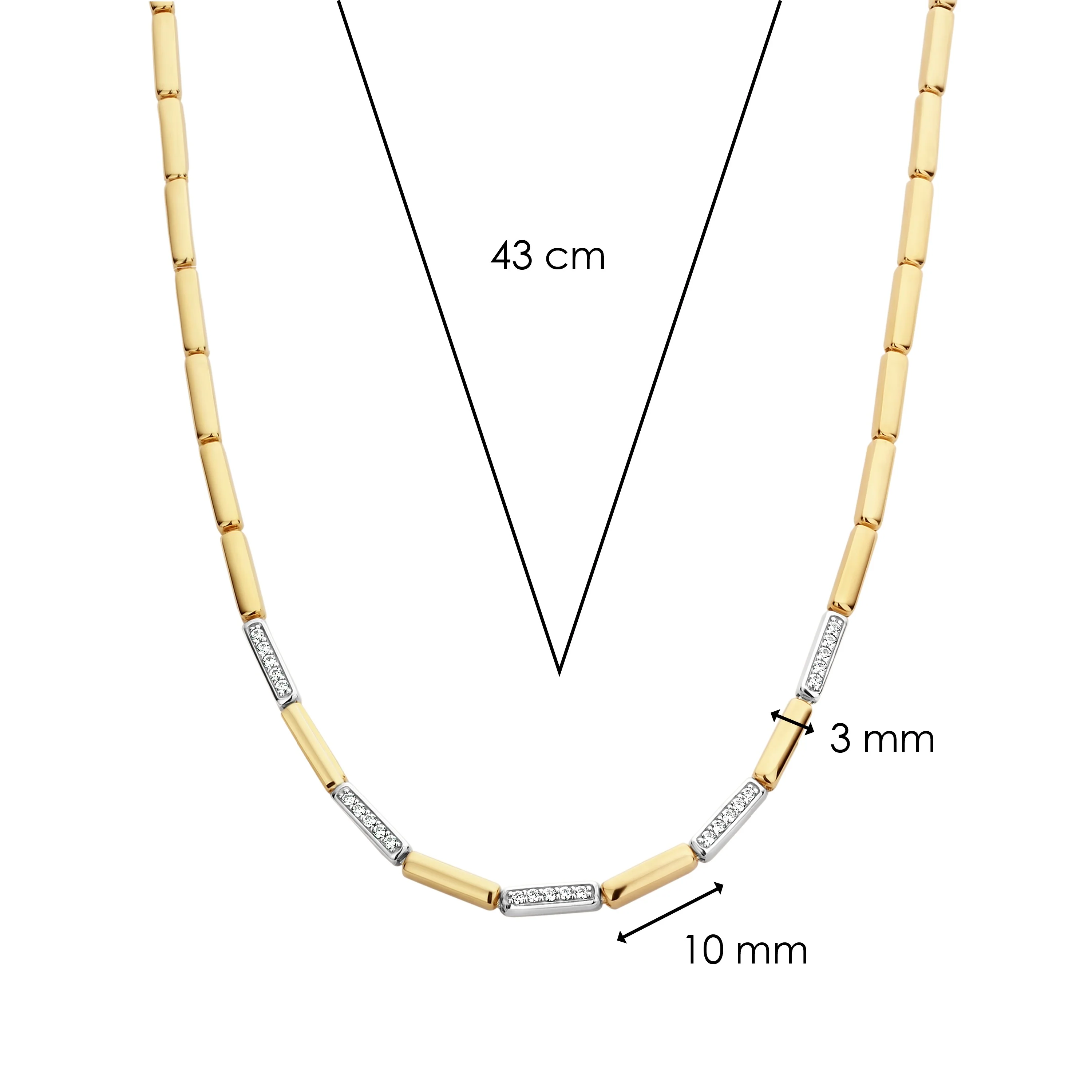 Vintage Zirkonia Schakel Ketting - Image 6