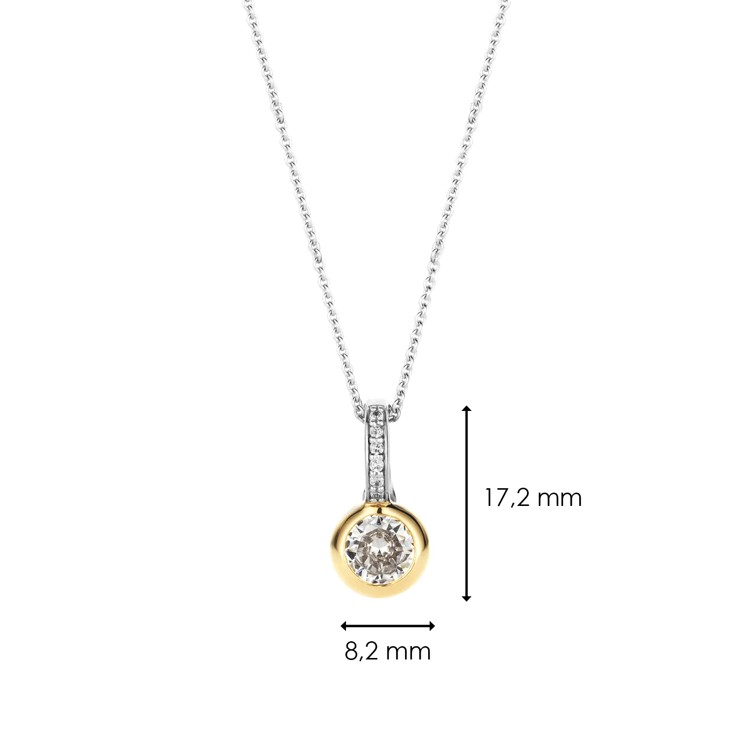 Classic Ronde Zirkonia Ketting met hanger - Image 4