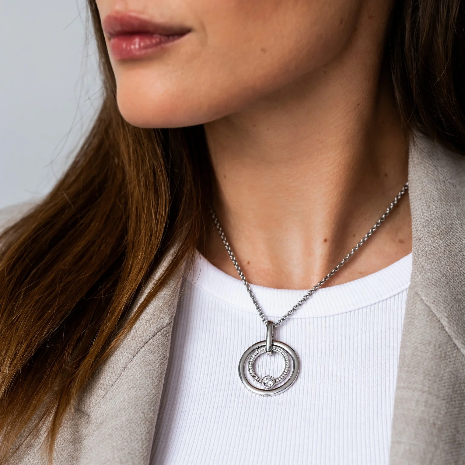 Zirkonia Cirkel Ketting met hanger - Image 4