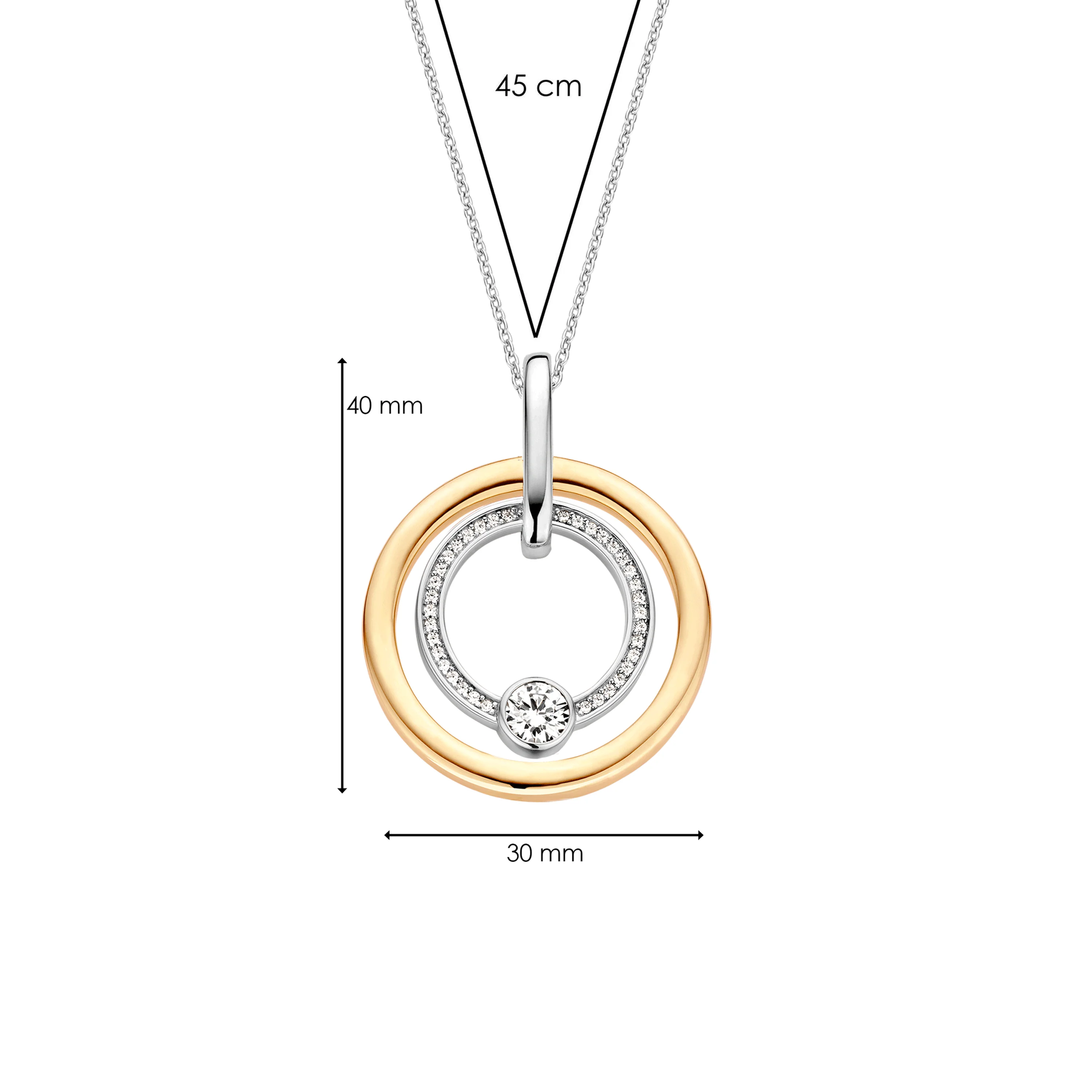 Zirkonia Cirkel Ketting met hanger - Image 4
