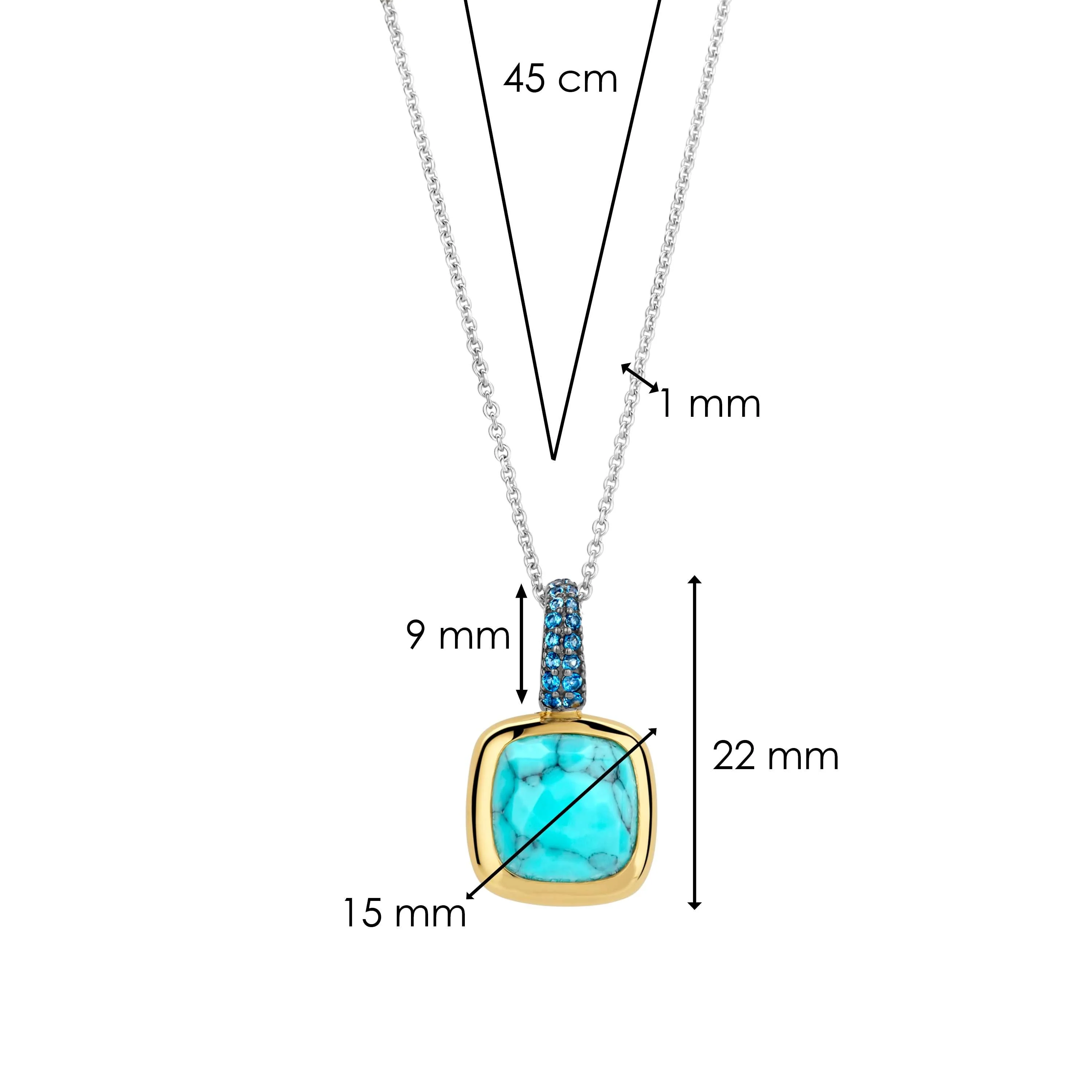 Turqoise Cushion Ketting met hanger - Image 7