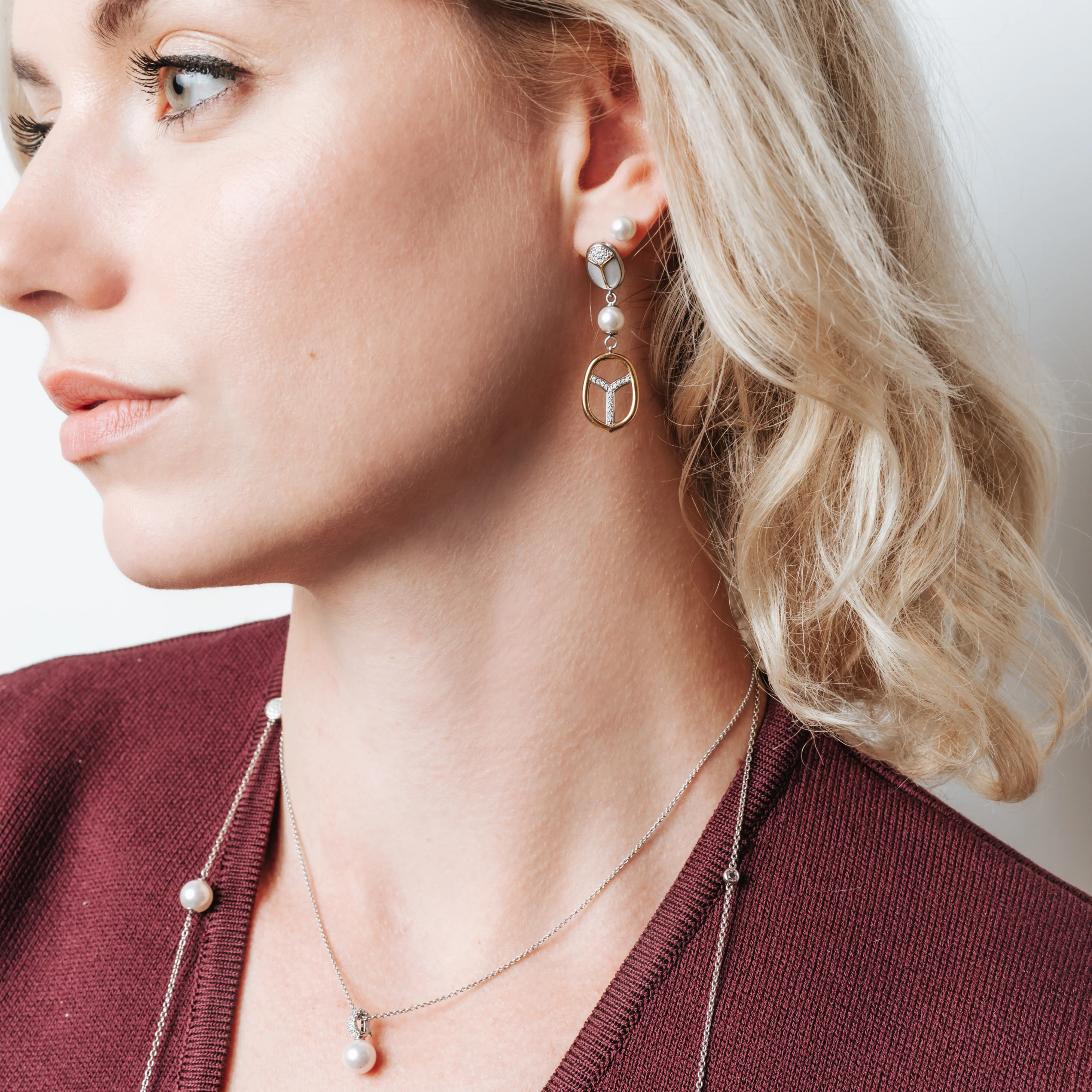 Ketting met Zirkonia Parel hanger 8mm - Image 4