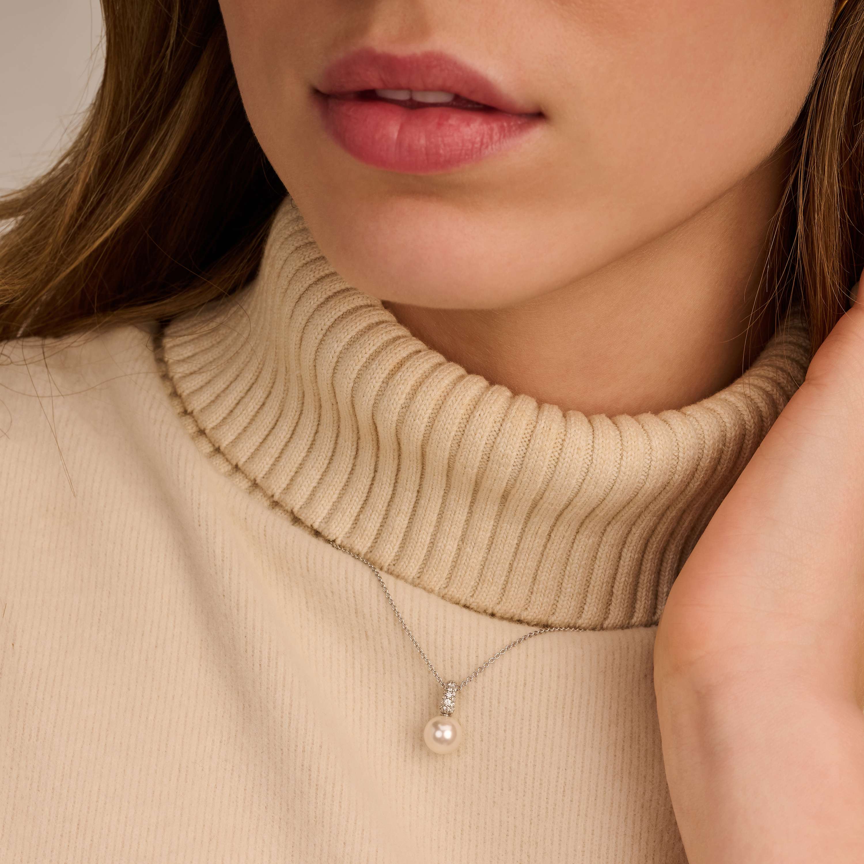 Ketting met Zirkonia Parel hanger 8mm - Image 8