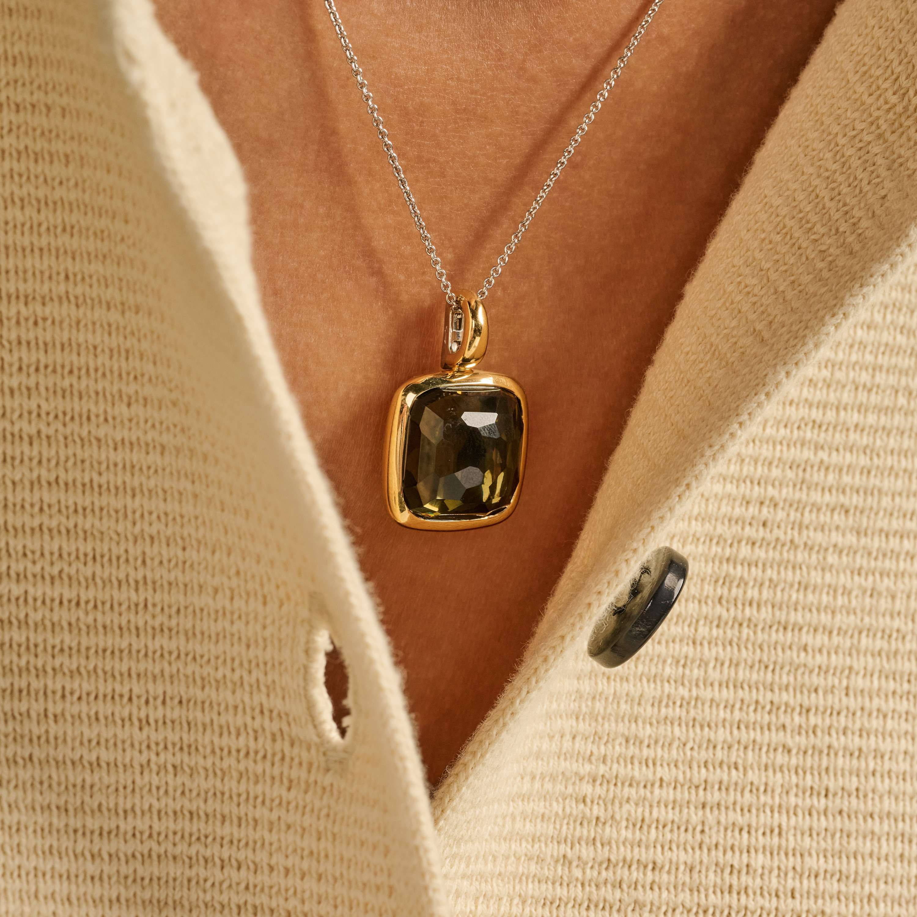 Kaki Cushion Ketting met hanger - Image 7
