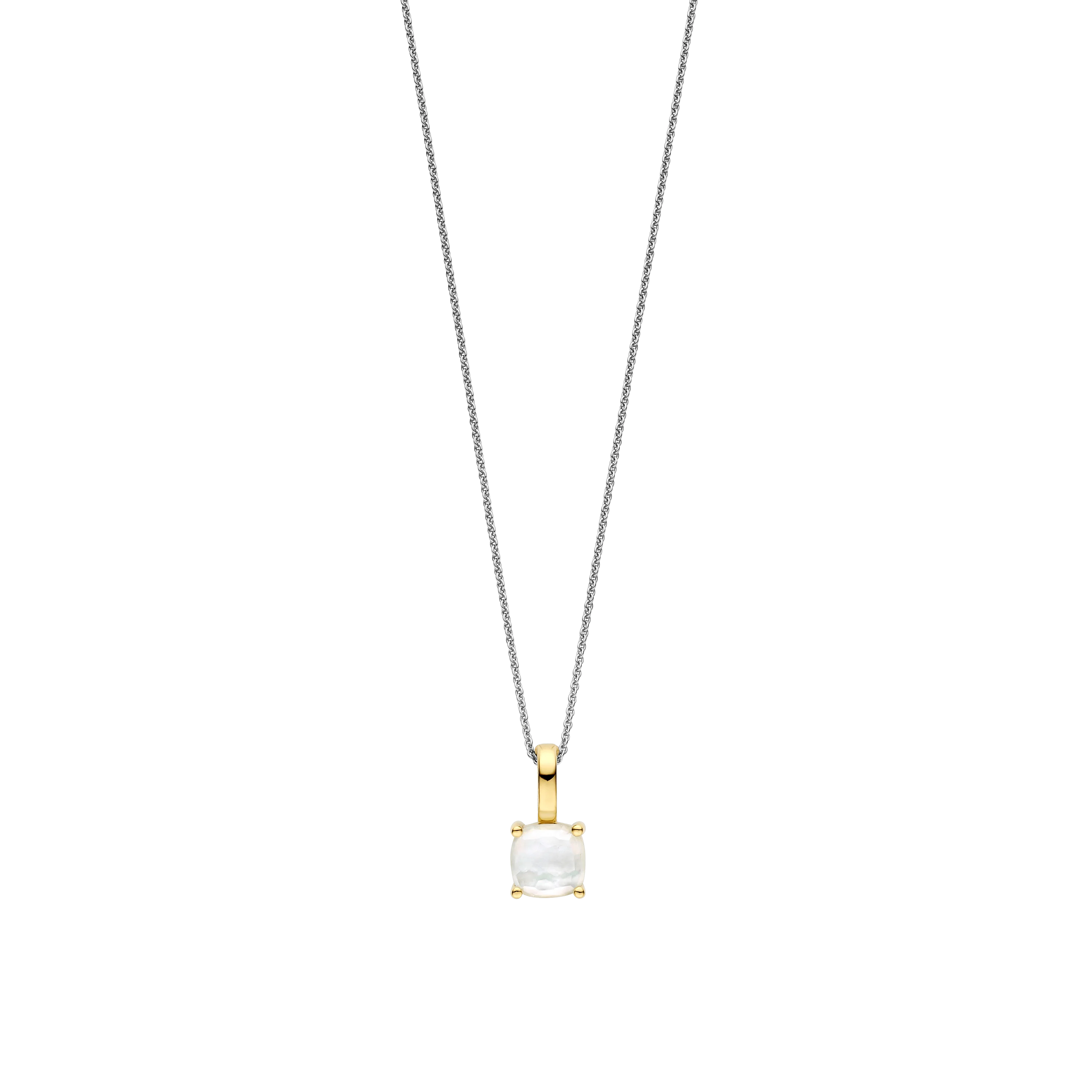 Ketting met Vierkante Parel hanger 11mm