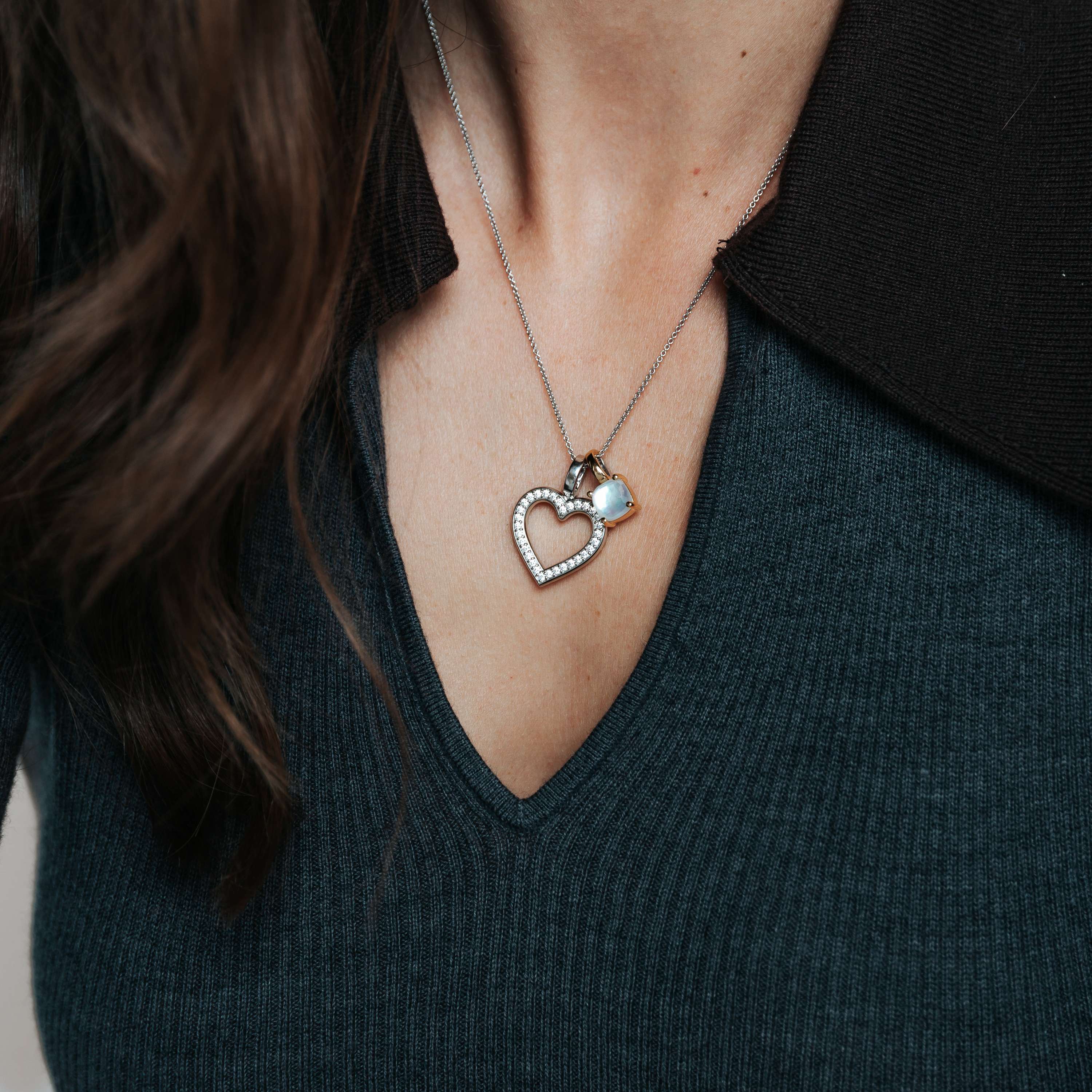Ketting met Vierkante Parel hanger 11mm - Image 5